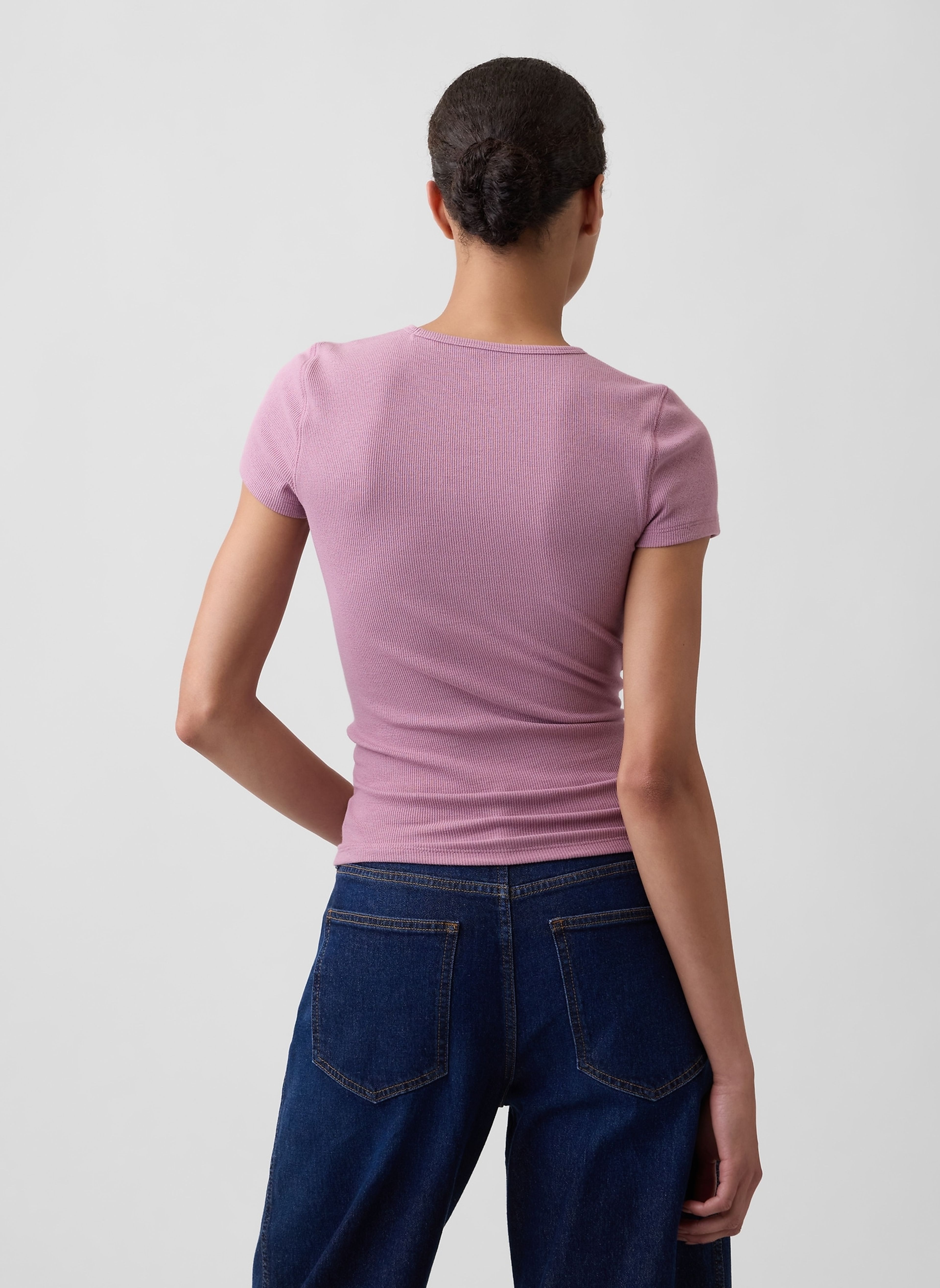 T-shirt côtelé avec logo - 002
