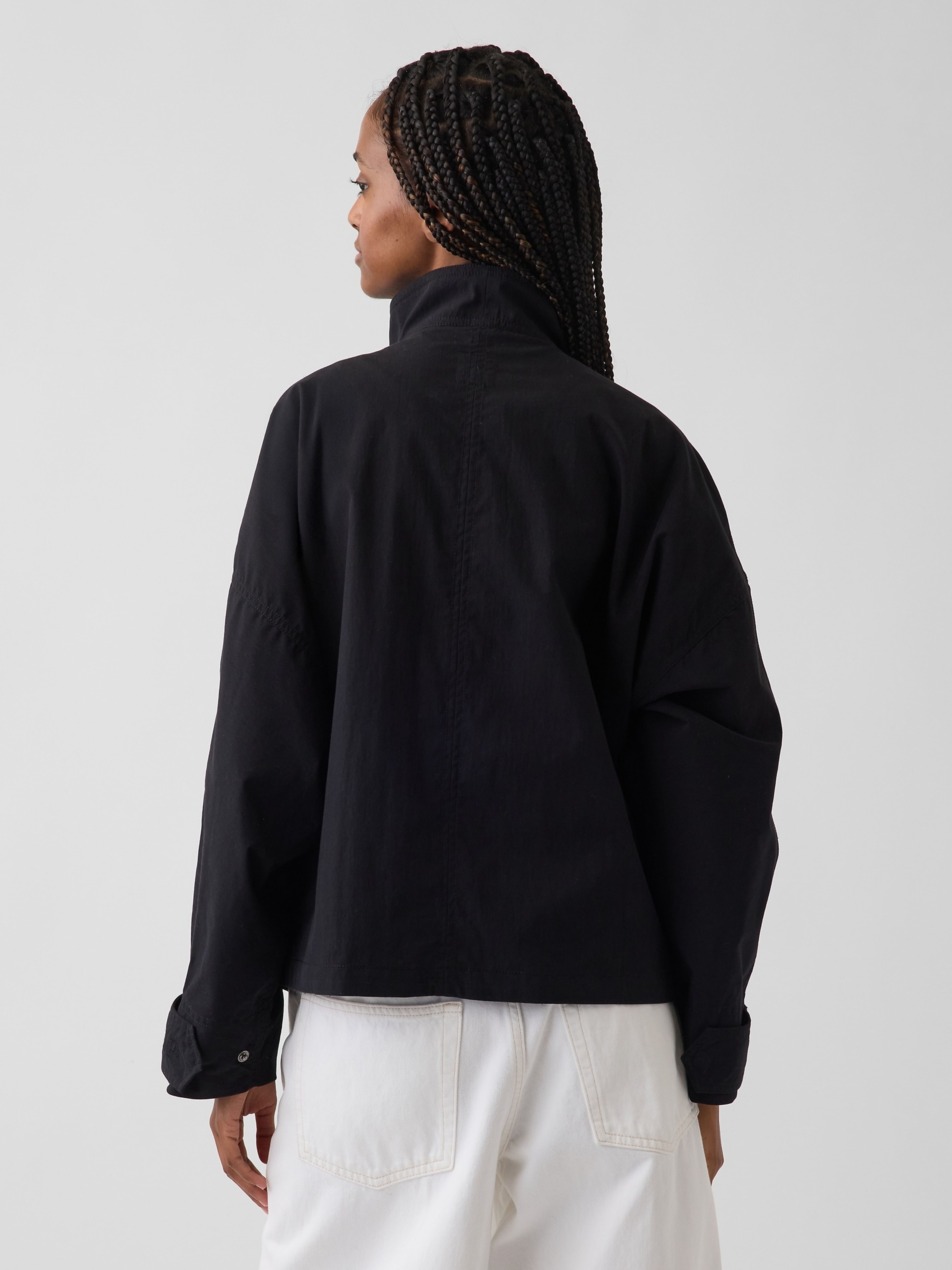 Popelínová oversize bunda - 003
