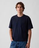 Crop T-shirt Heavyweight z logo-Granatowy - 002