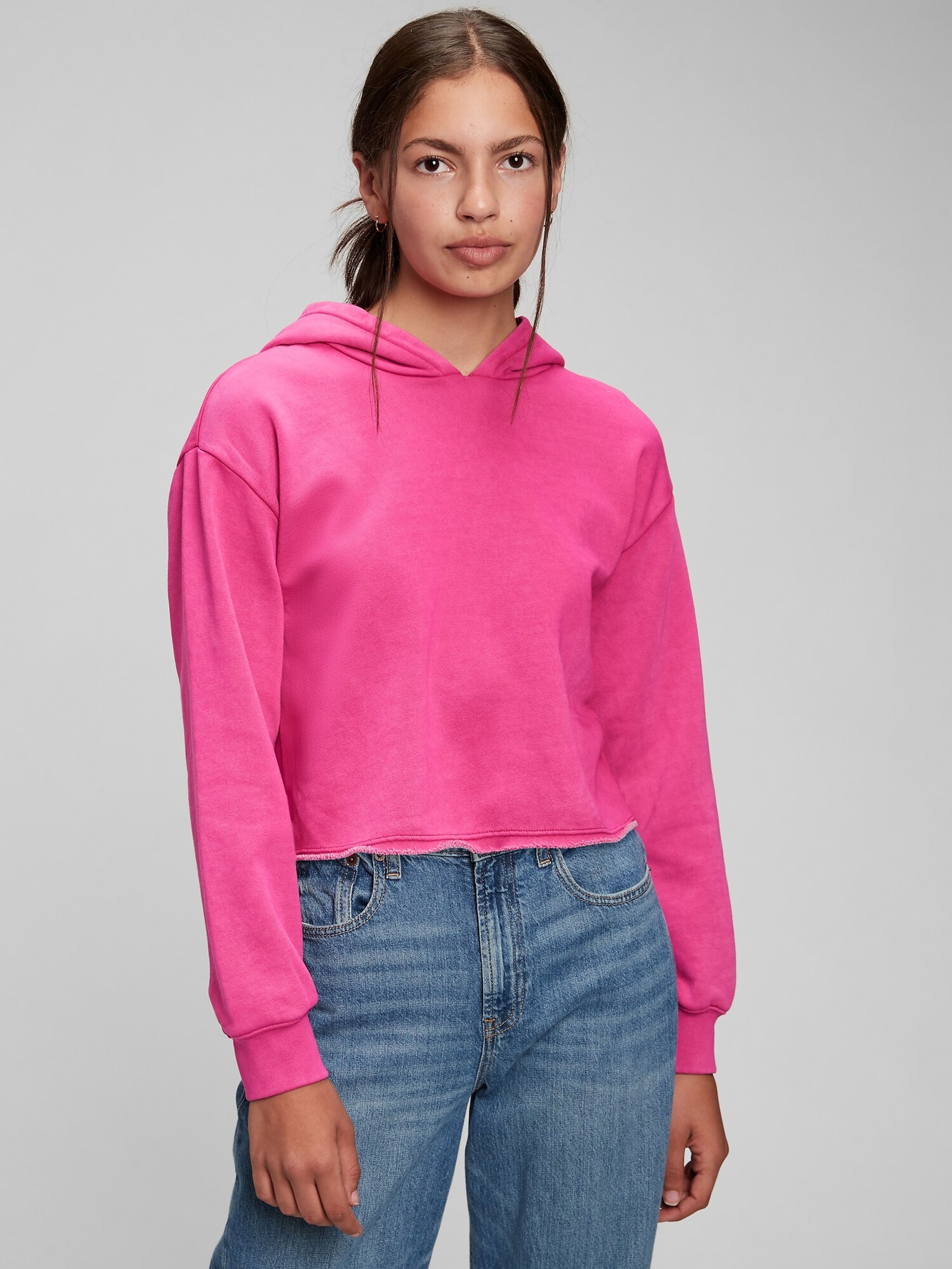 Teen cropped Sweatshirt mit Kapuze