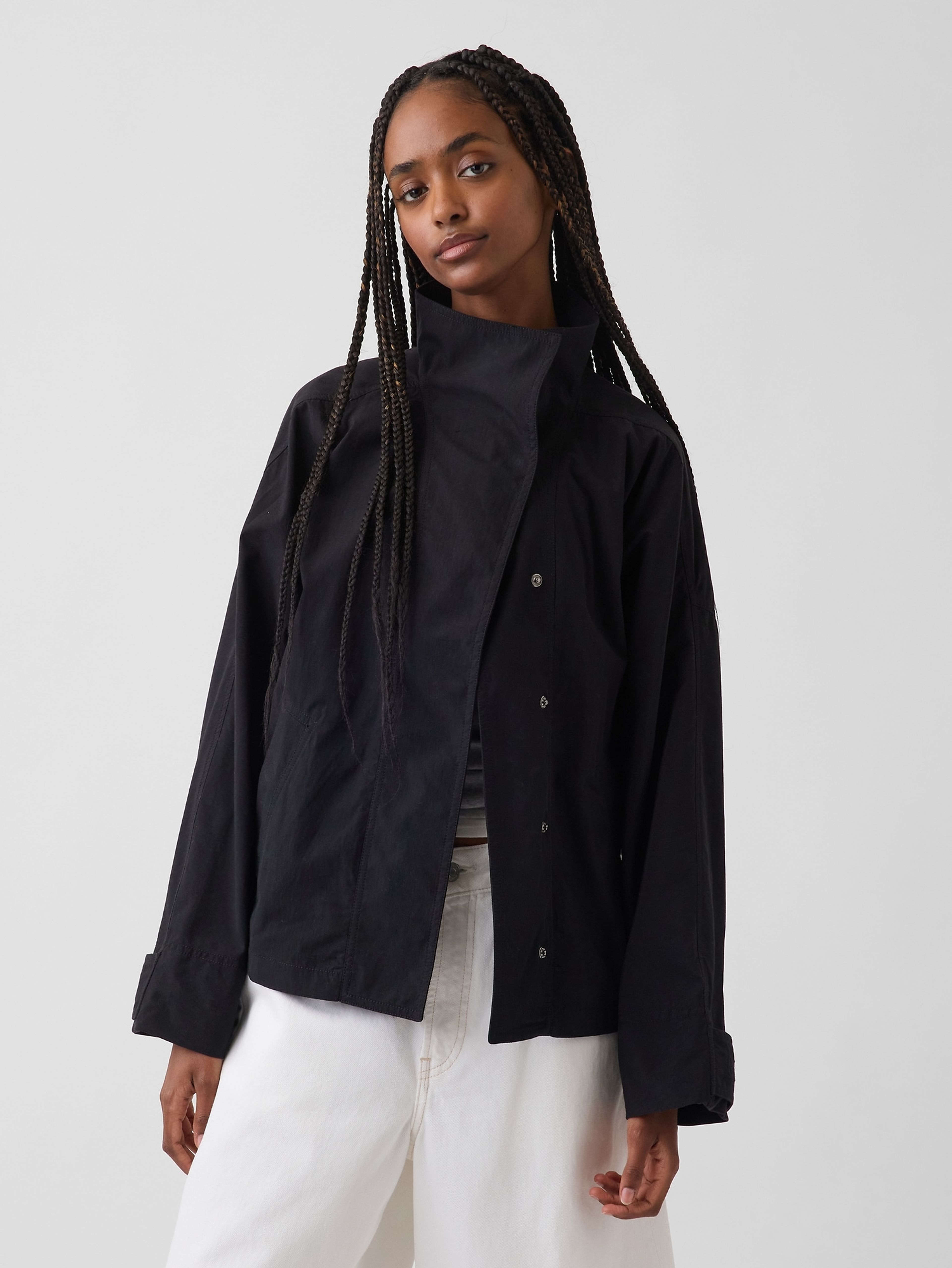 Veste oversize en popeline - 001