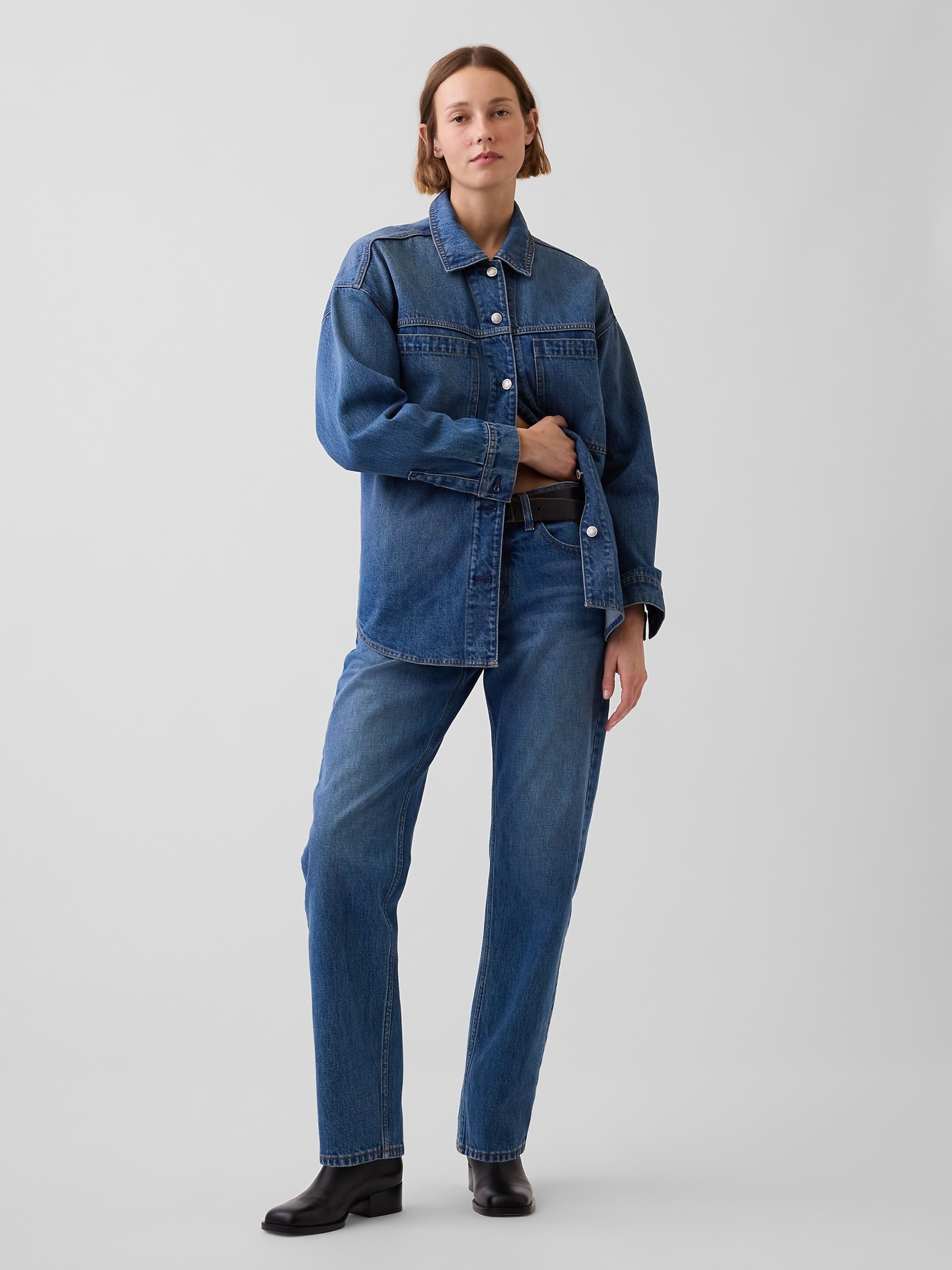 Jean Mid Rise Straight Taper - 008