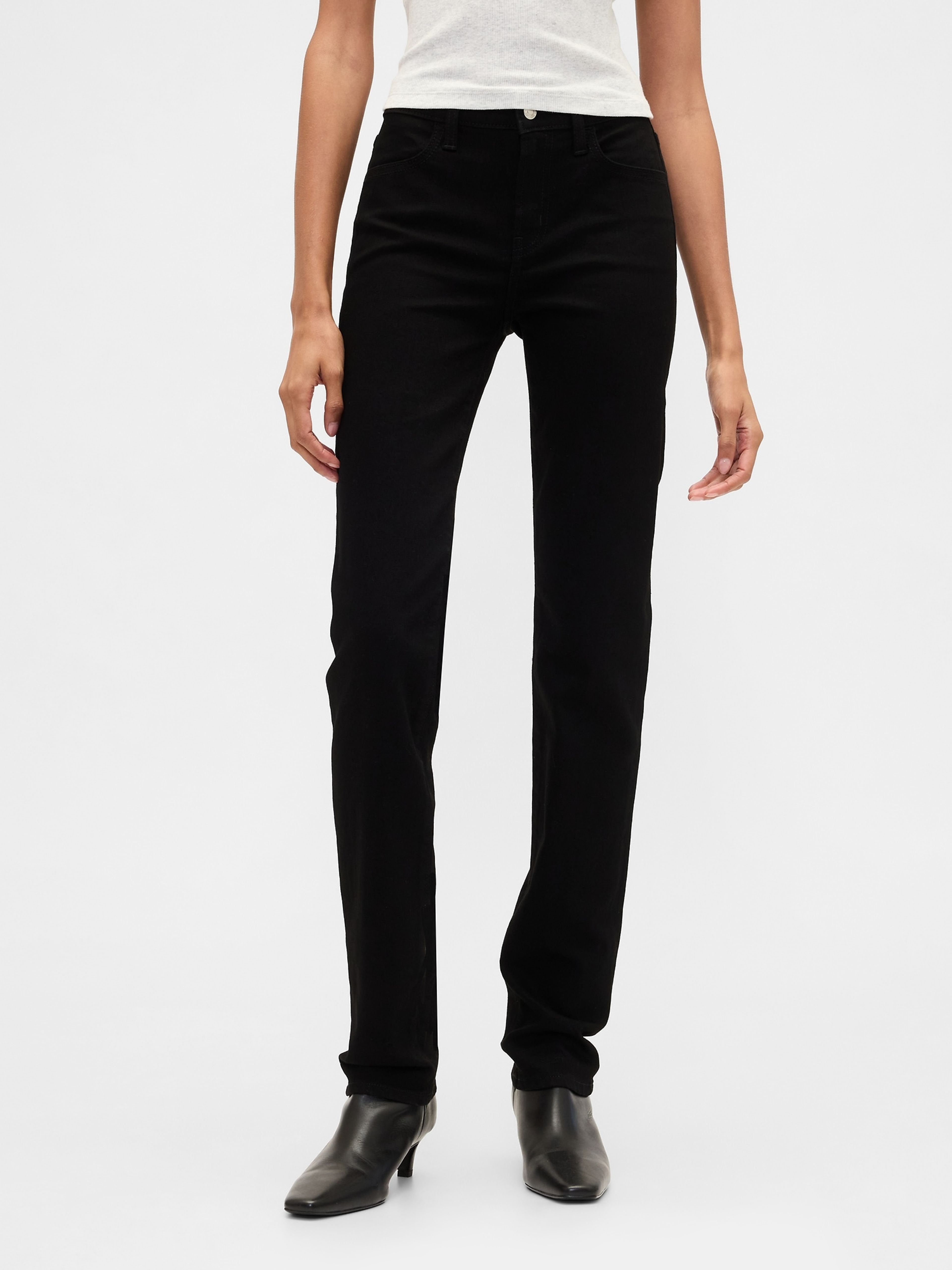 Jeansy Mid Rise Classic Straight - 002