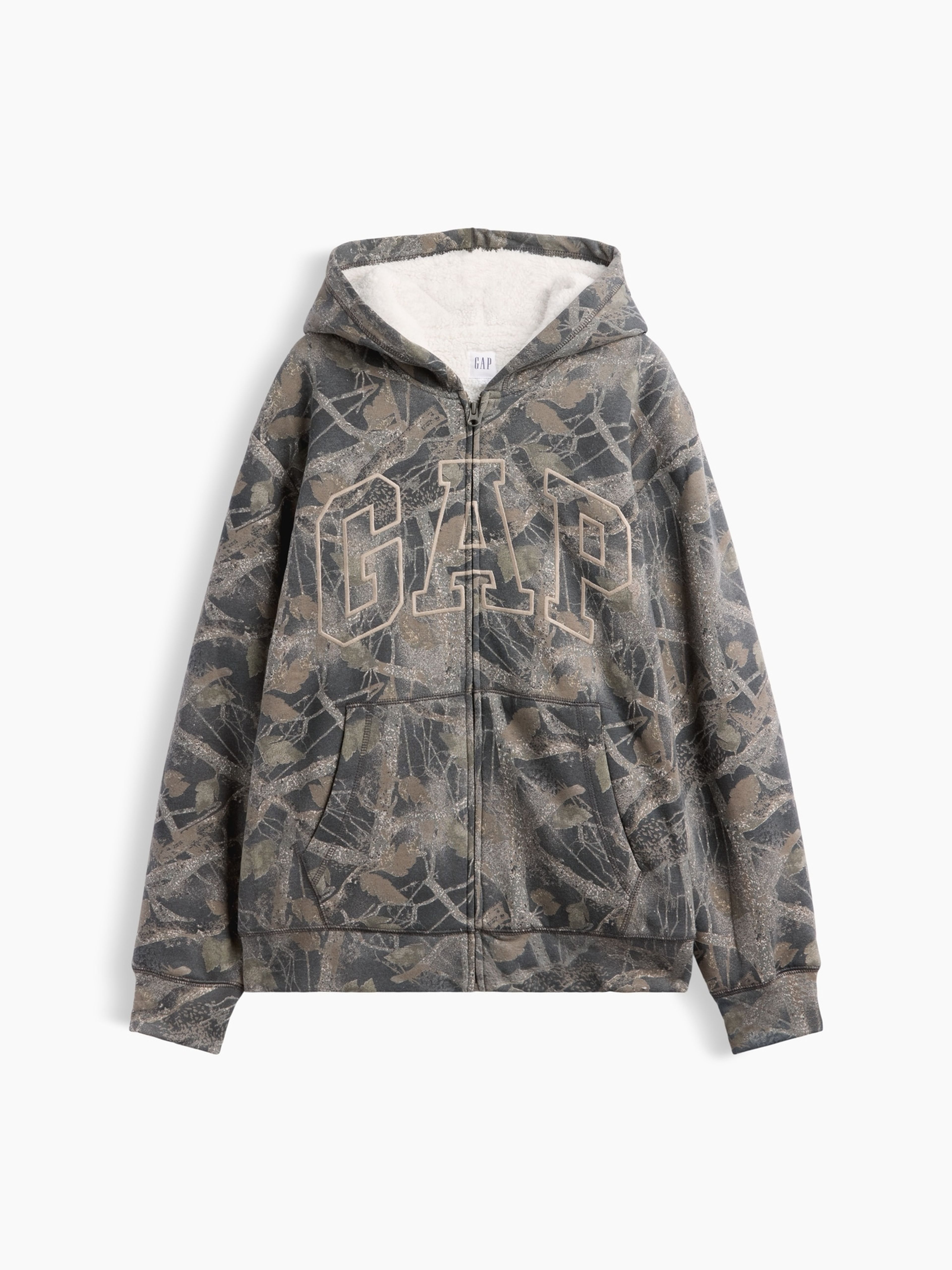 Felpa sherpa imbottita con logo - 004