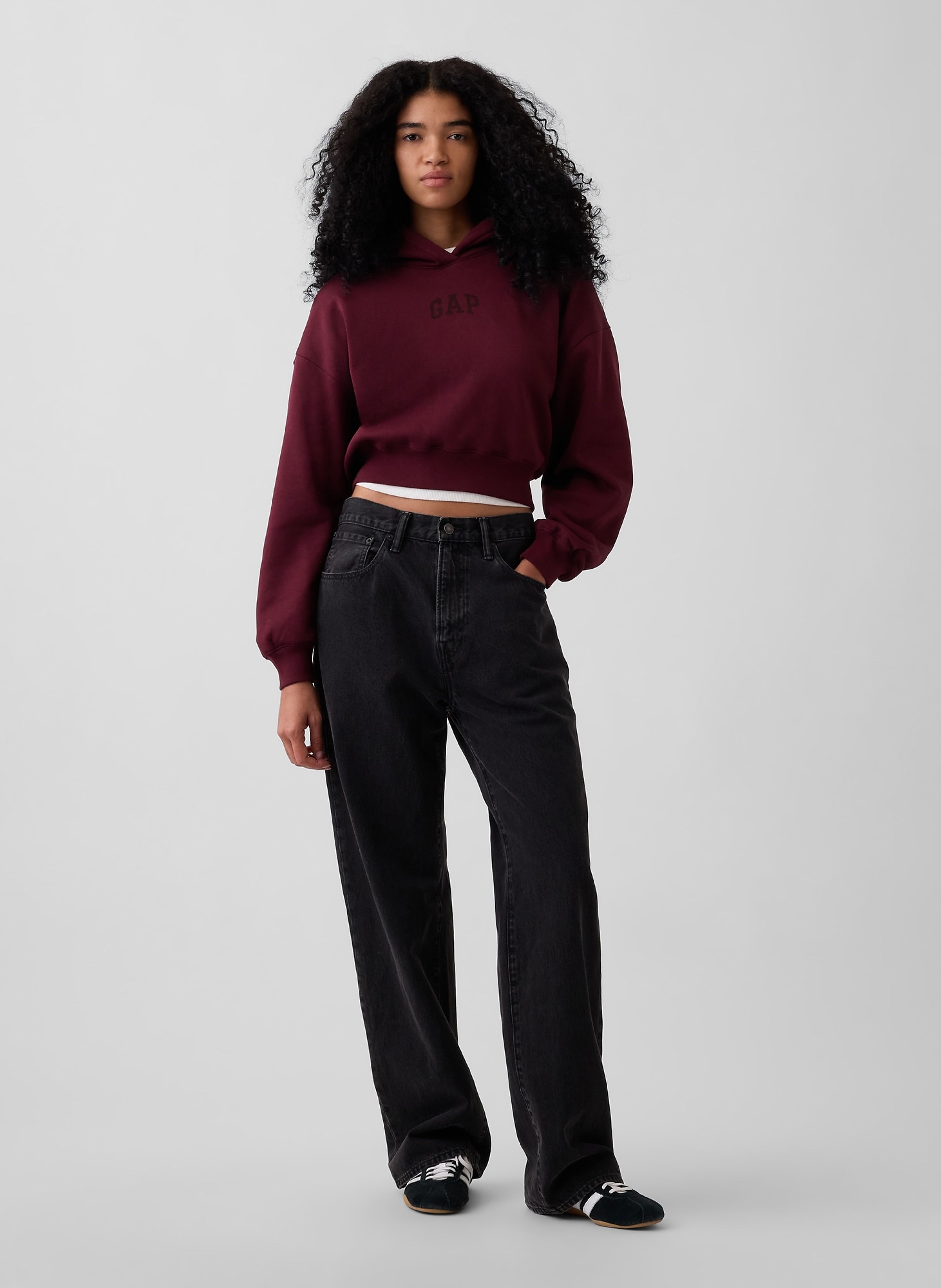 Crop mikina VintageSoft s logem - 002