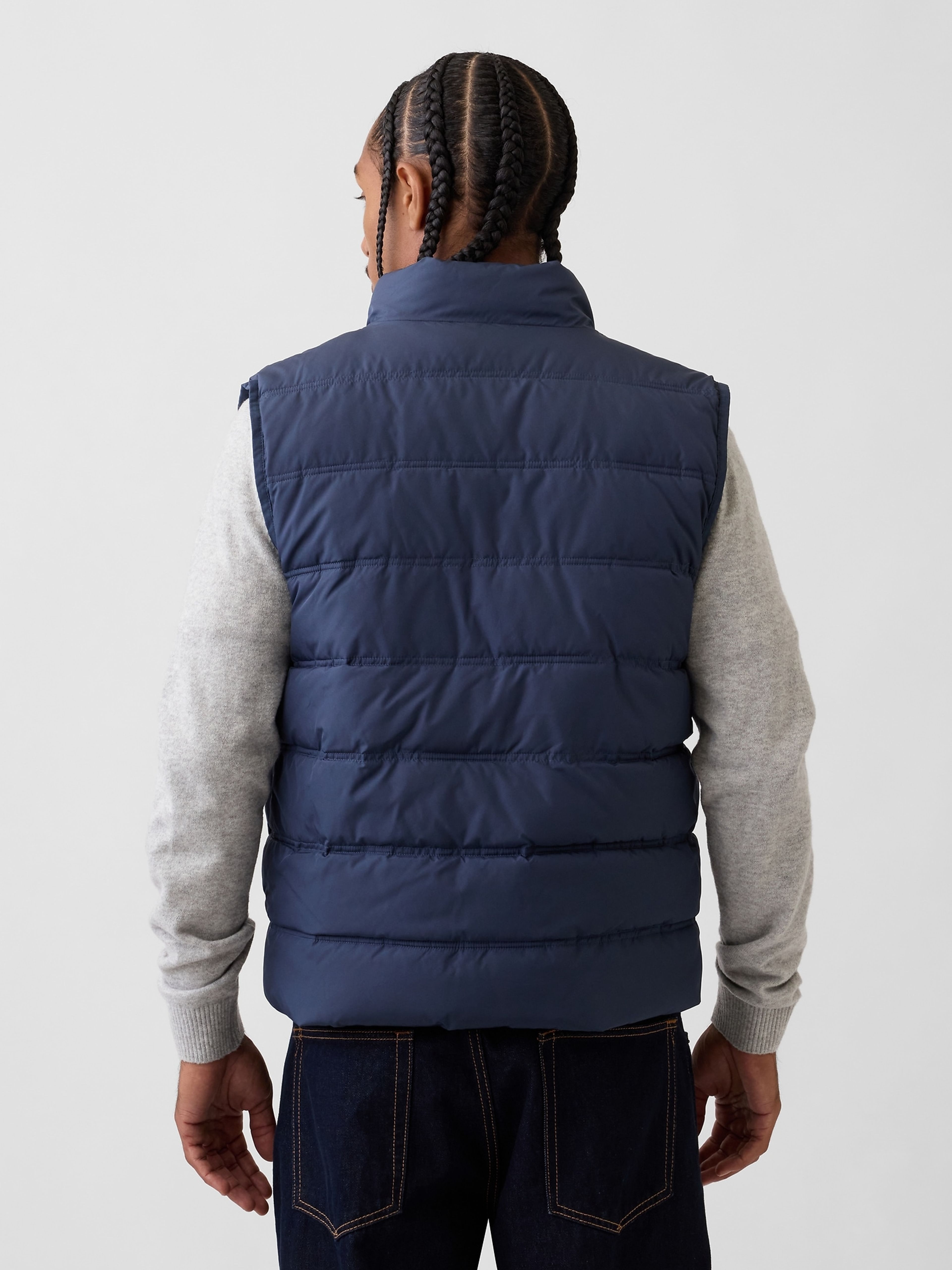 Matelassierte Weste mit Logo - 003