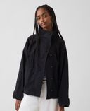 Veste oversize en popeline-Noir - 002