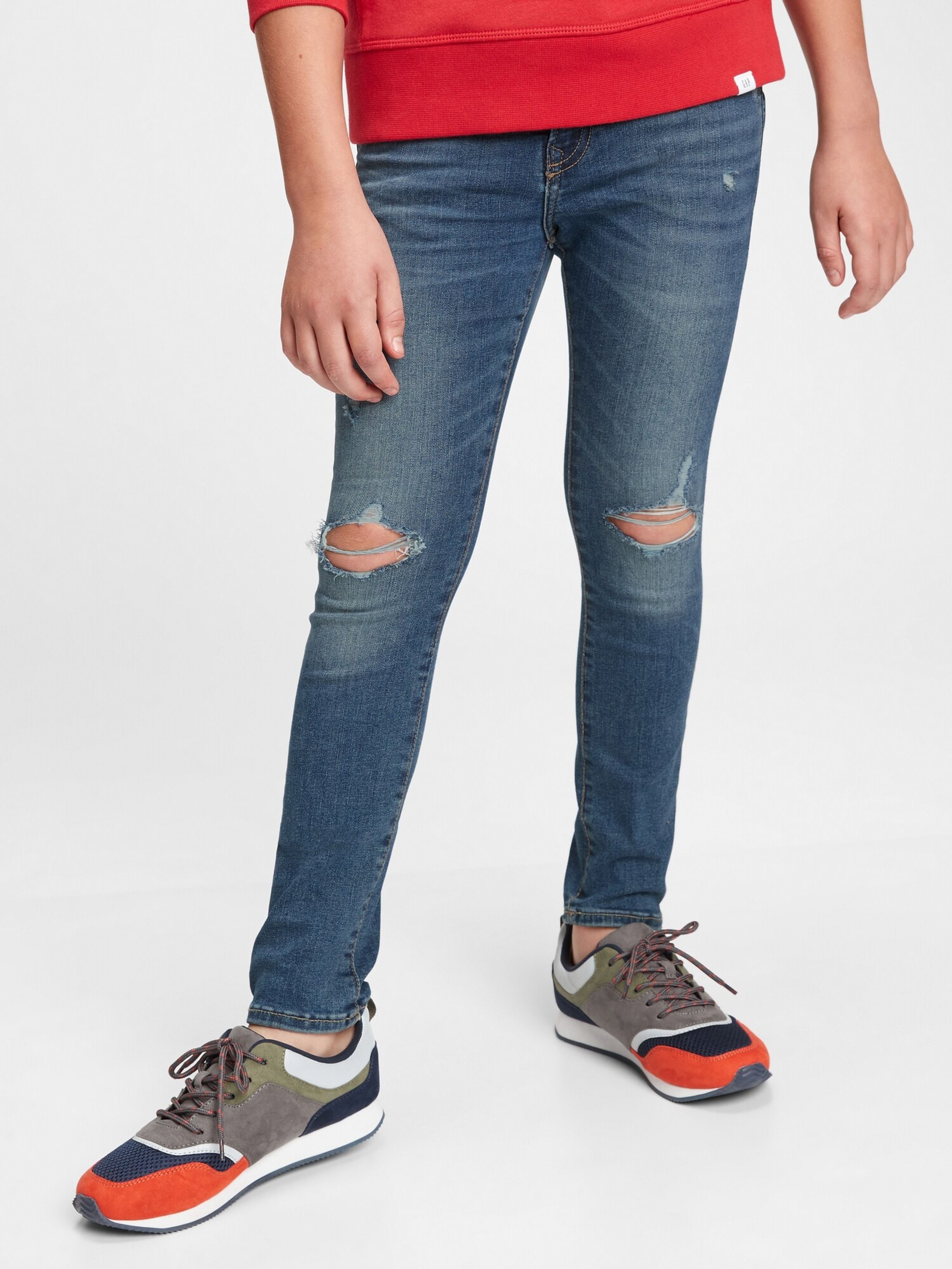 Dziecięce jeansy super skinny destructed