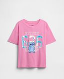 Dziecięcy oversize T-shirt Gap × Lilo & Stitch-Różowy - 001