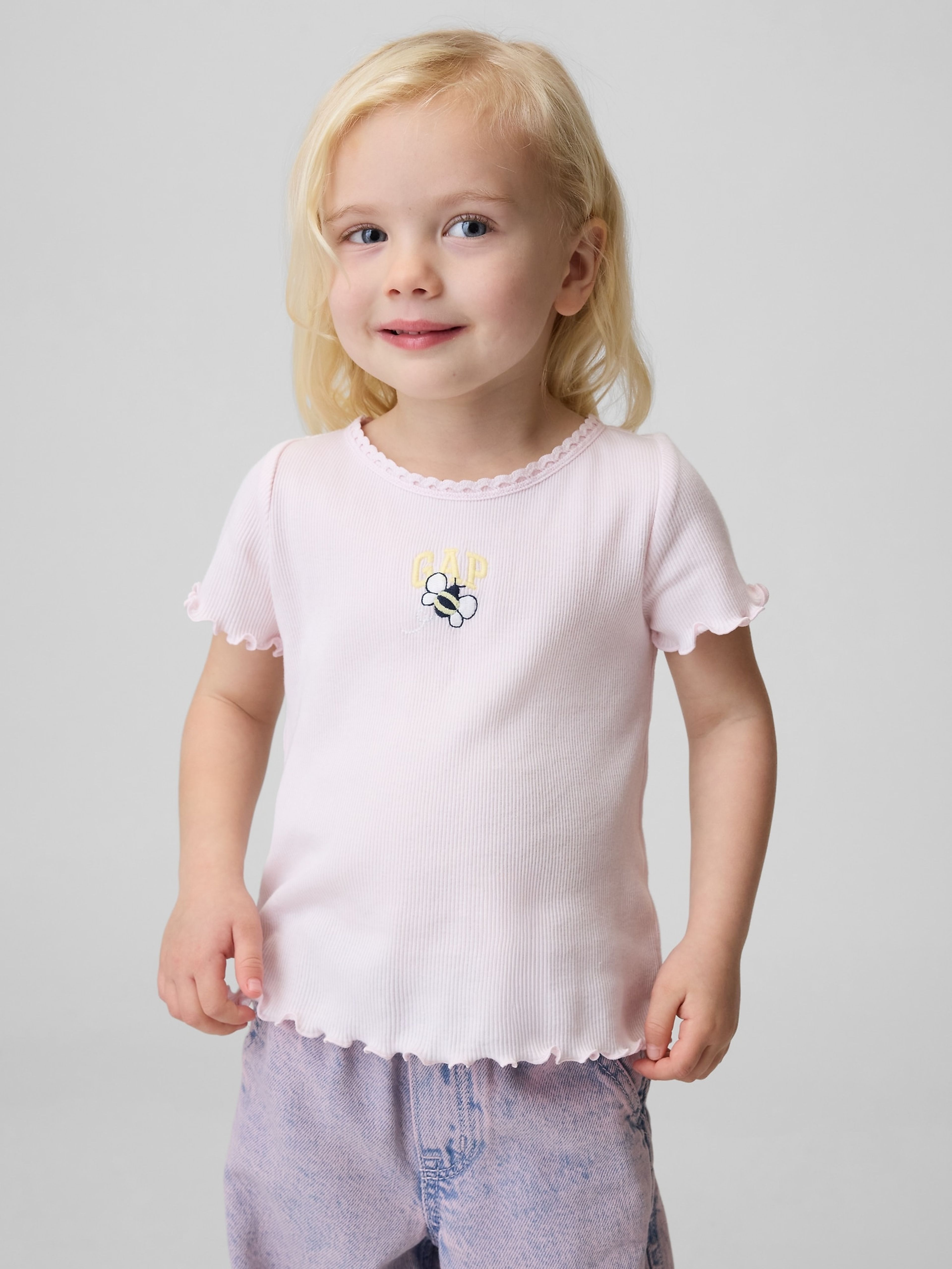 Baby žebrované tričko s logem