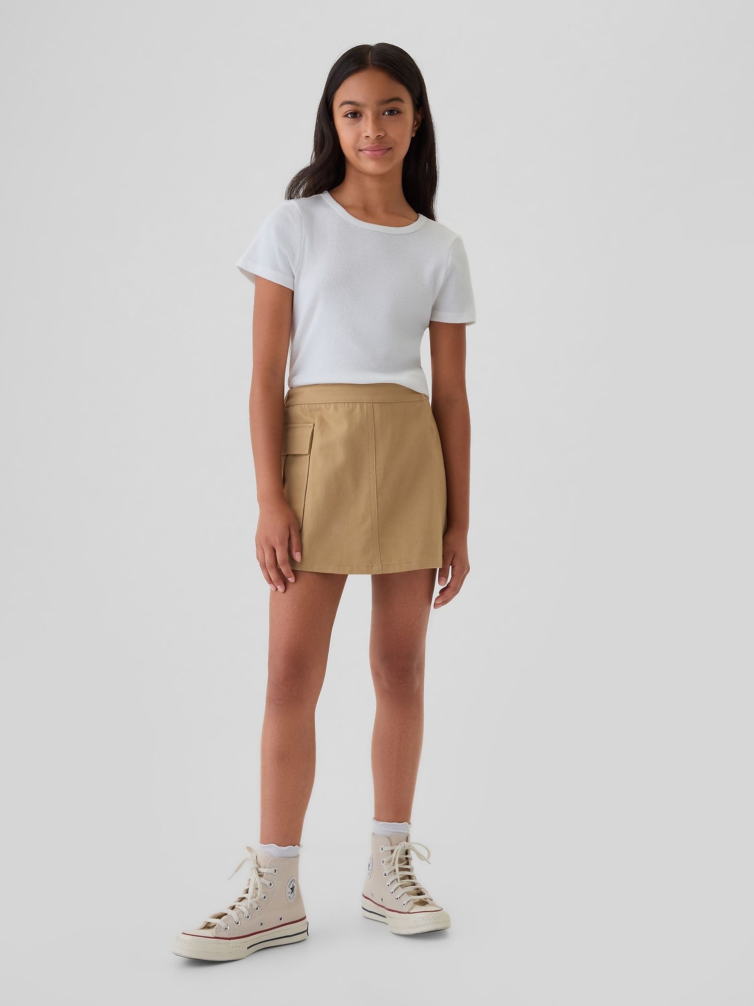 Jupes d'été pour enfants avec short, Mini robe trapèze taille haute