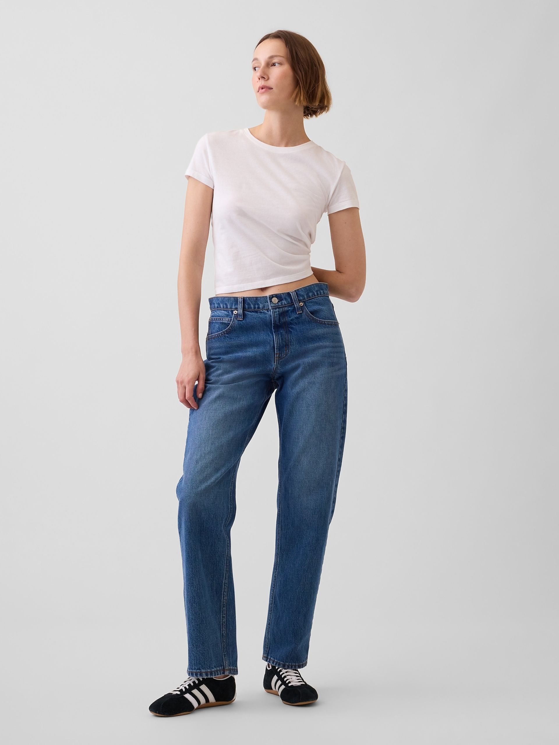 Jean Mid Rise Straight Taper - 001