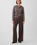 Nohavice wide-leg Easy-Hnedá - 002