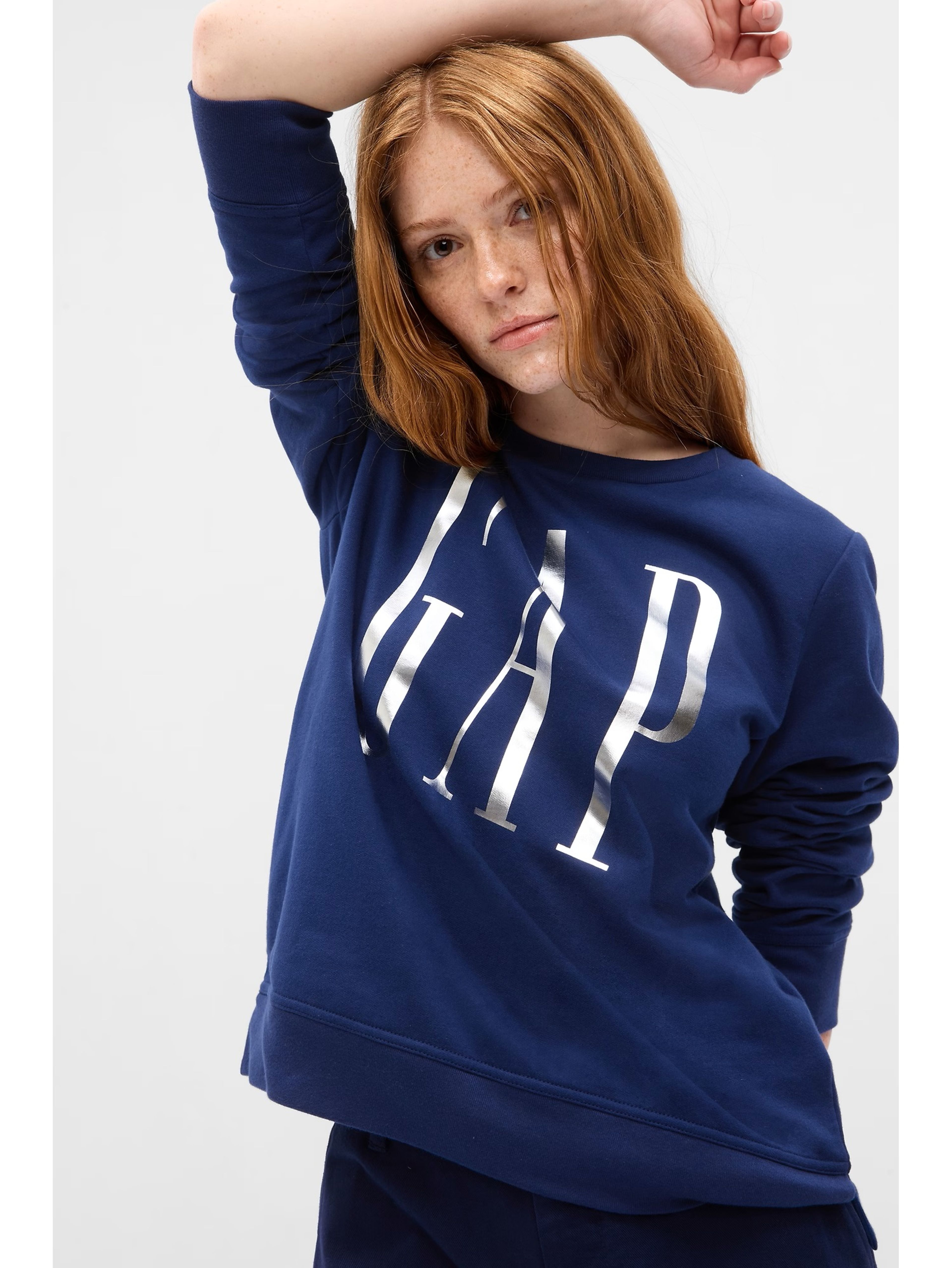 Sweatshirt mit metallischem Logo