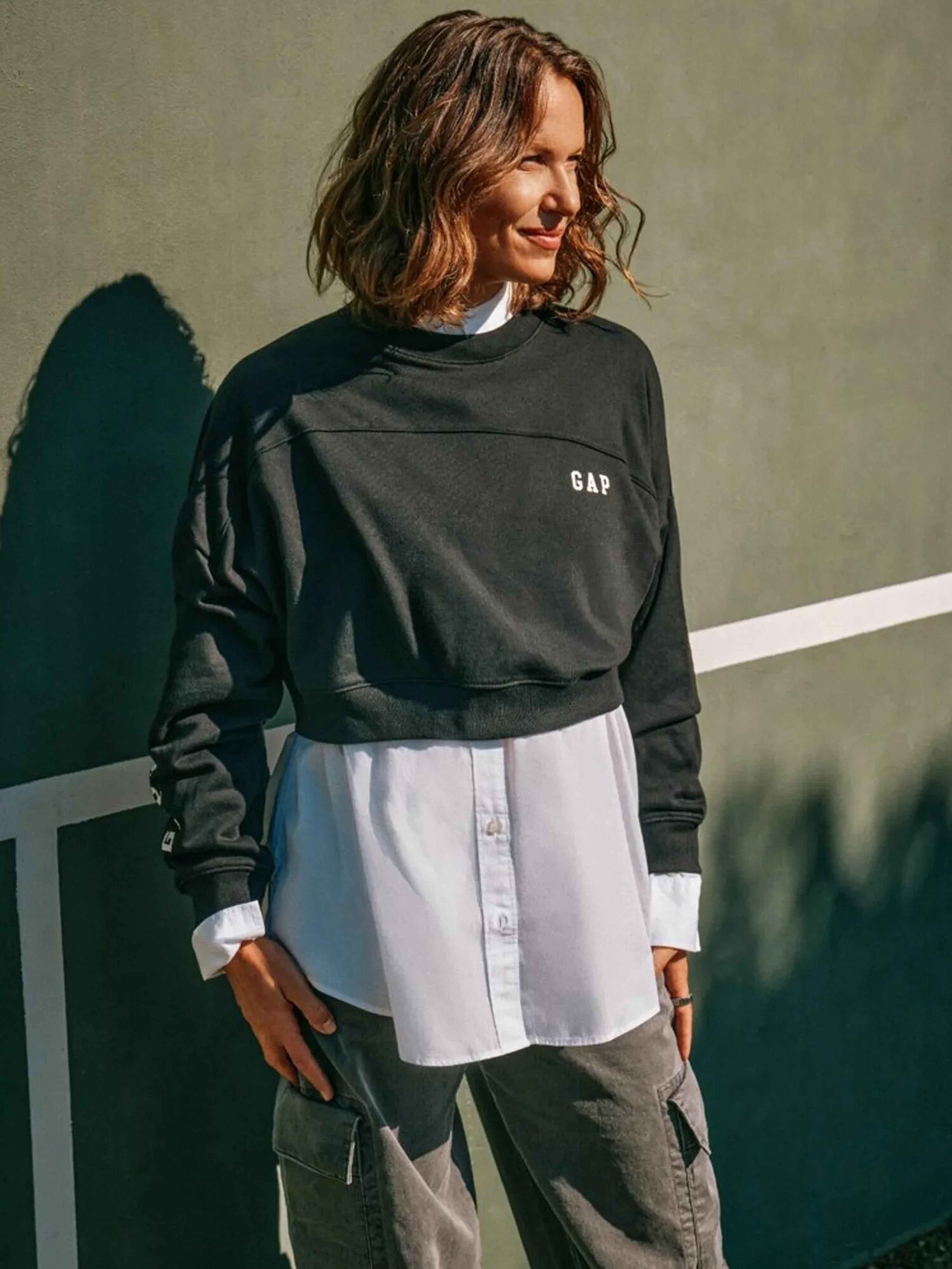 Cropped Sweatshirt mit Logo