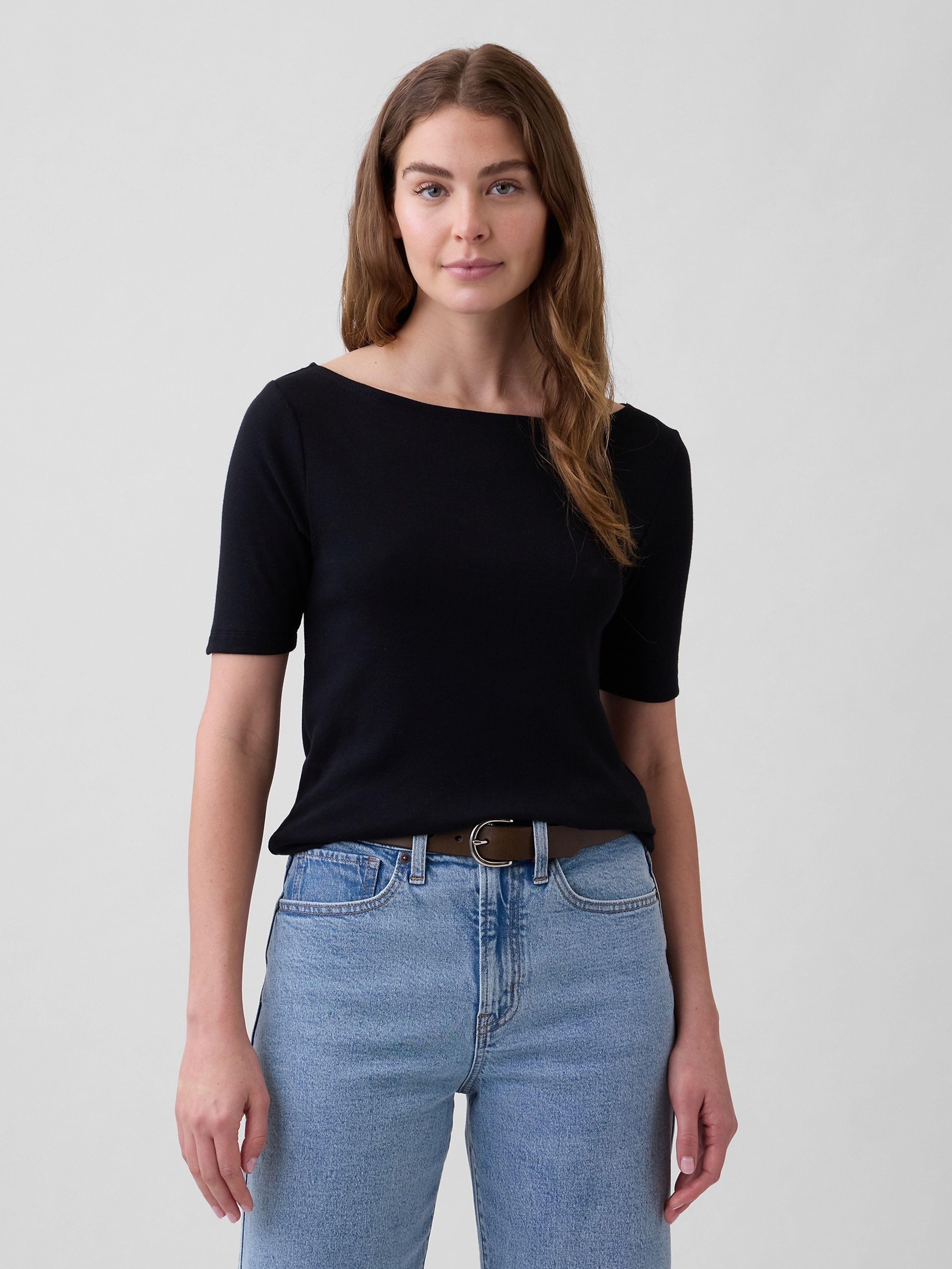 T-shirt à col bateau - 001