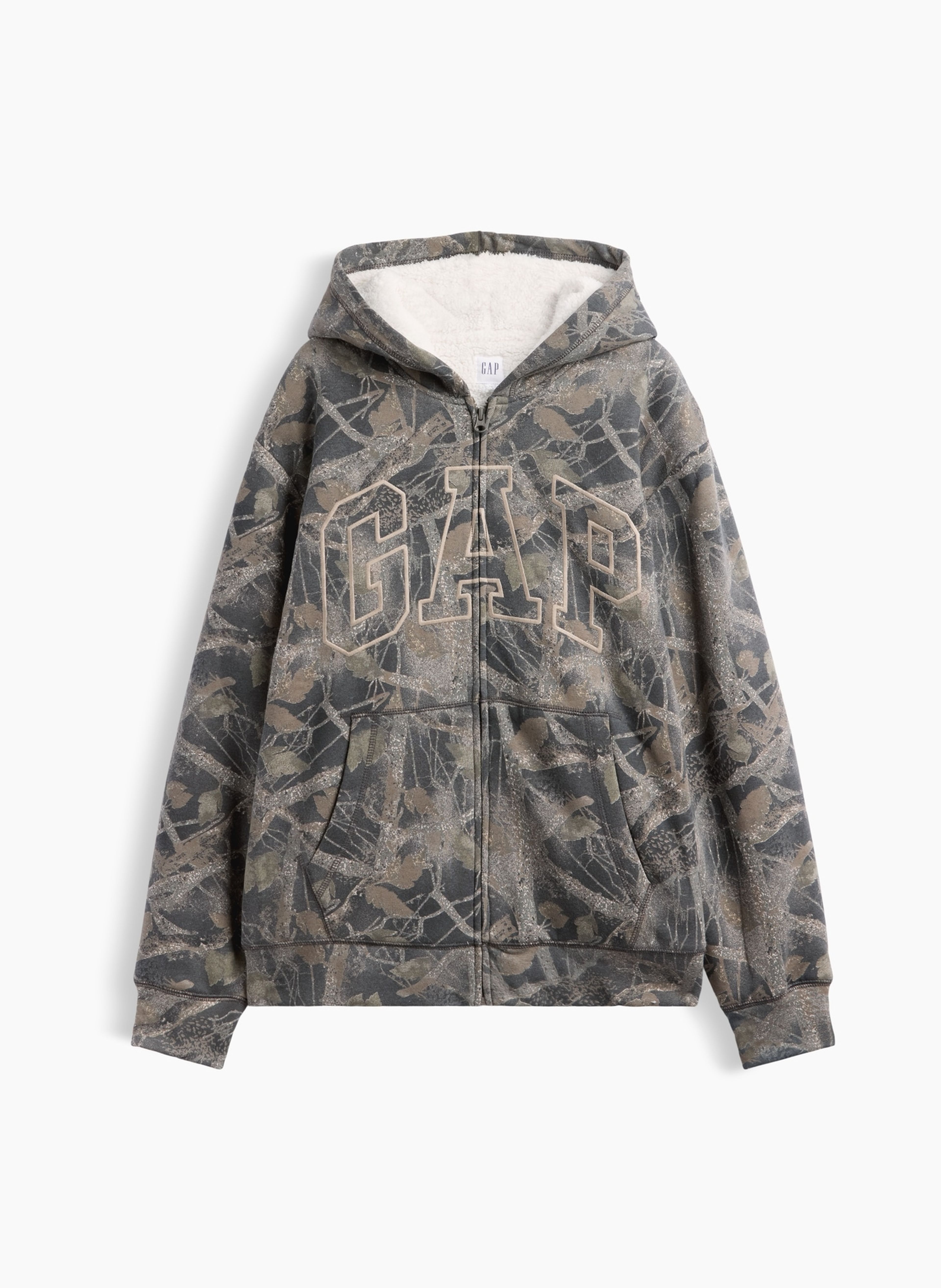 Felpa sherpa imbottita con logo - 004