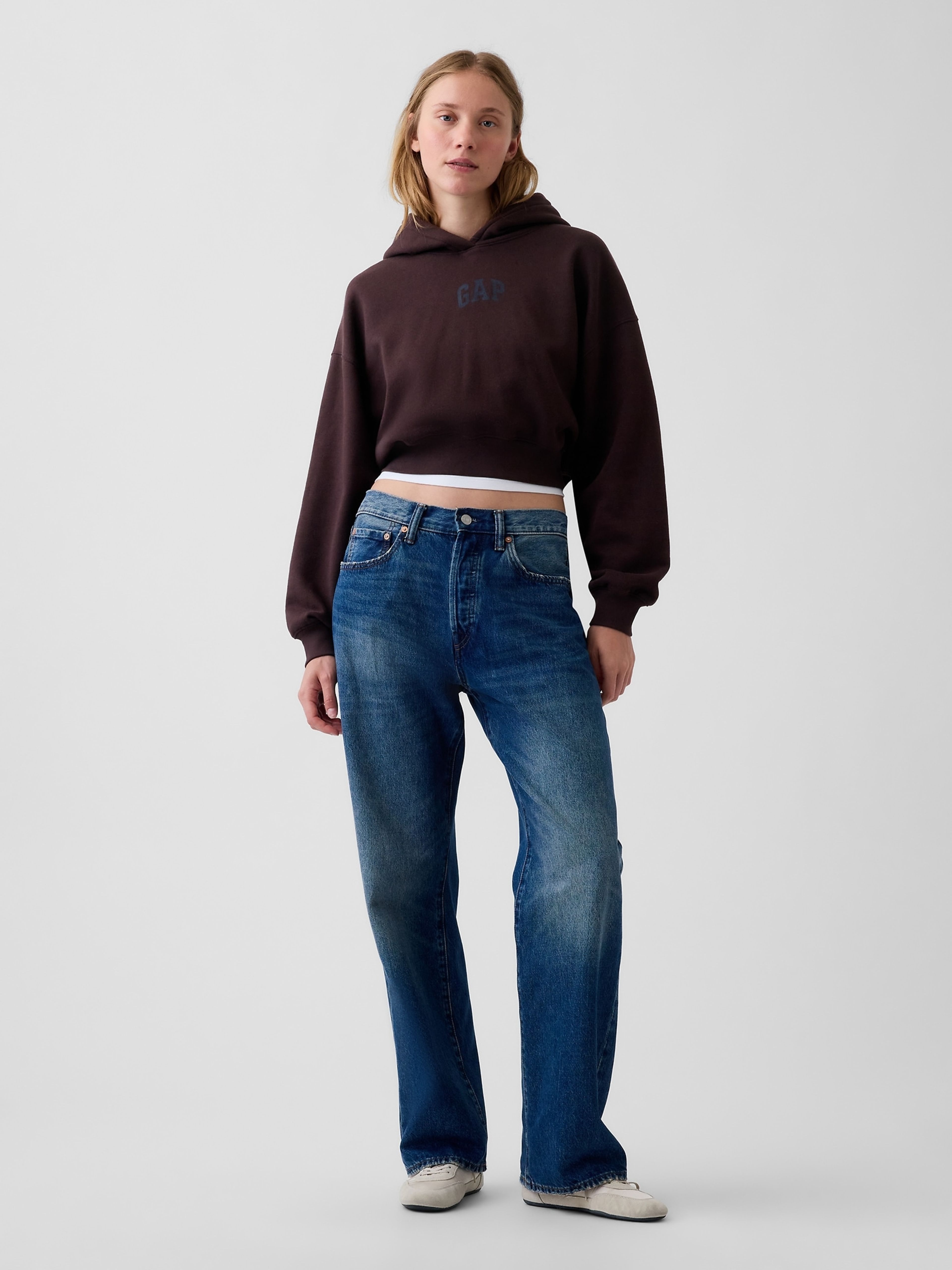 Bluza crop VintageSoft z logo - 003