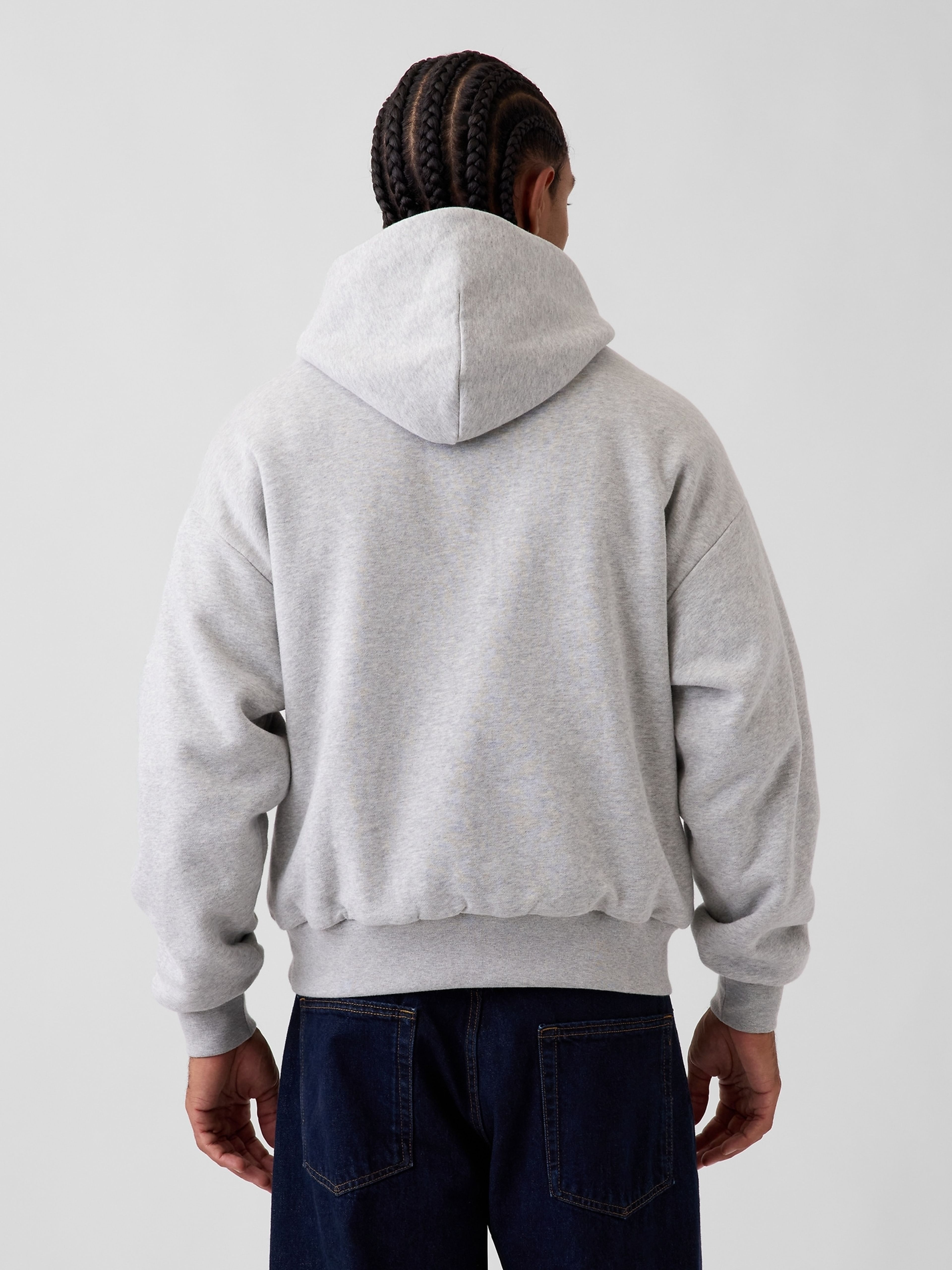 Oversize kifordítható pulóver VintageSoft unisex logóval - 003