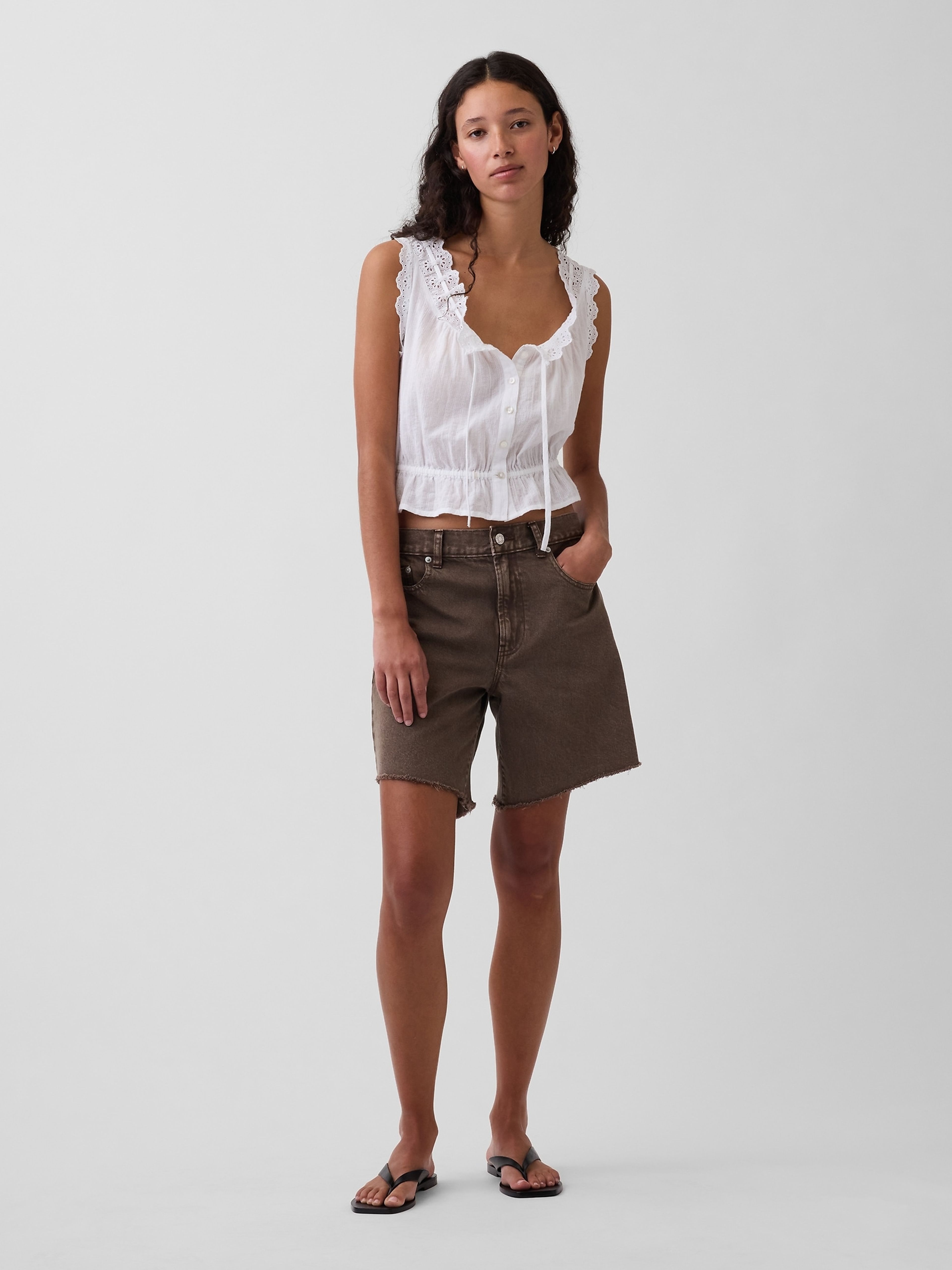 Bermudas vaqueras Mid Rise loose - 005