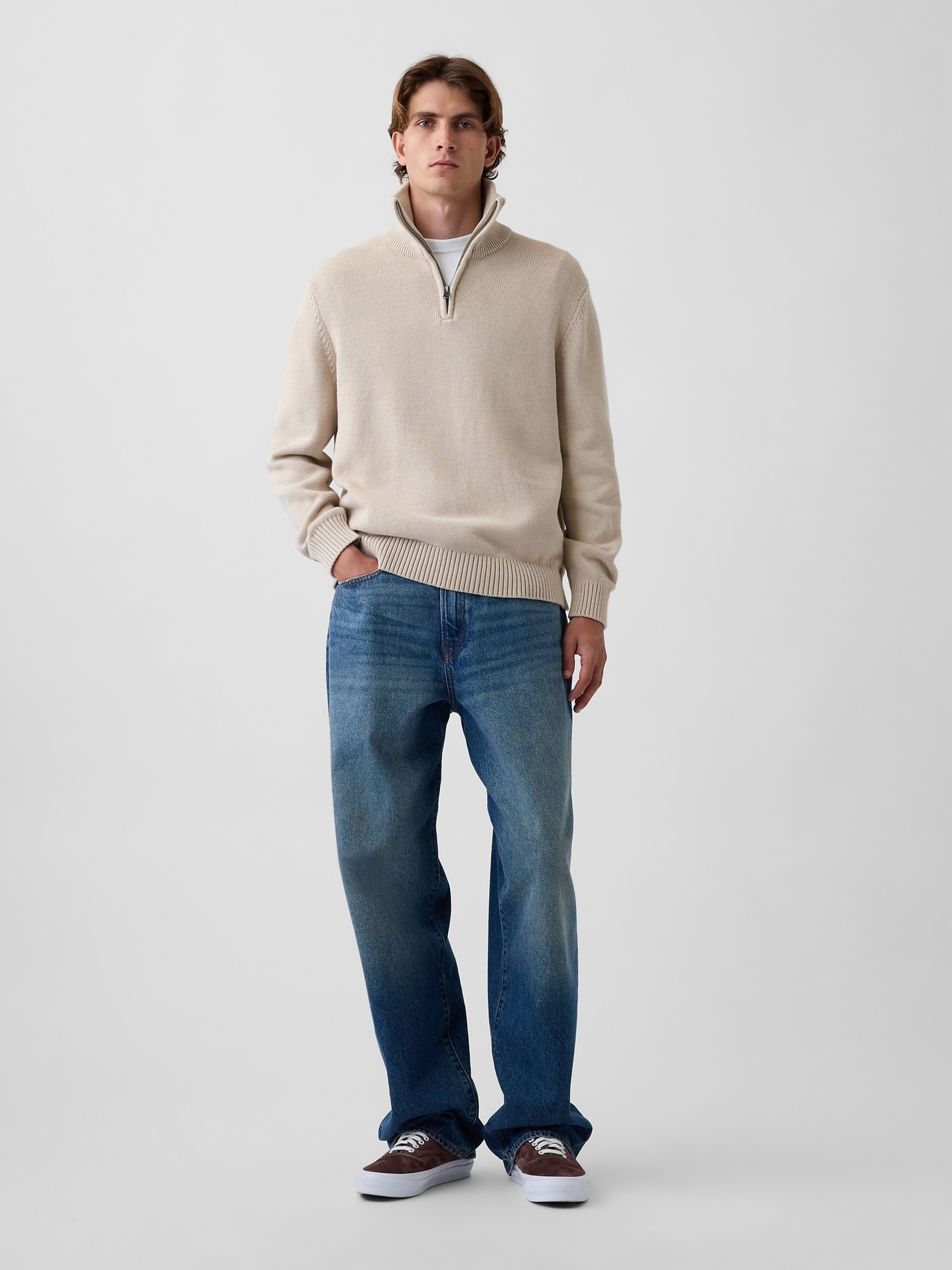 Pletený sveter na zips - 002