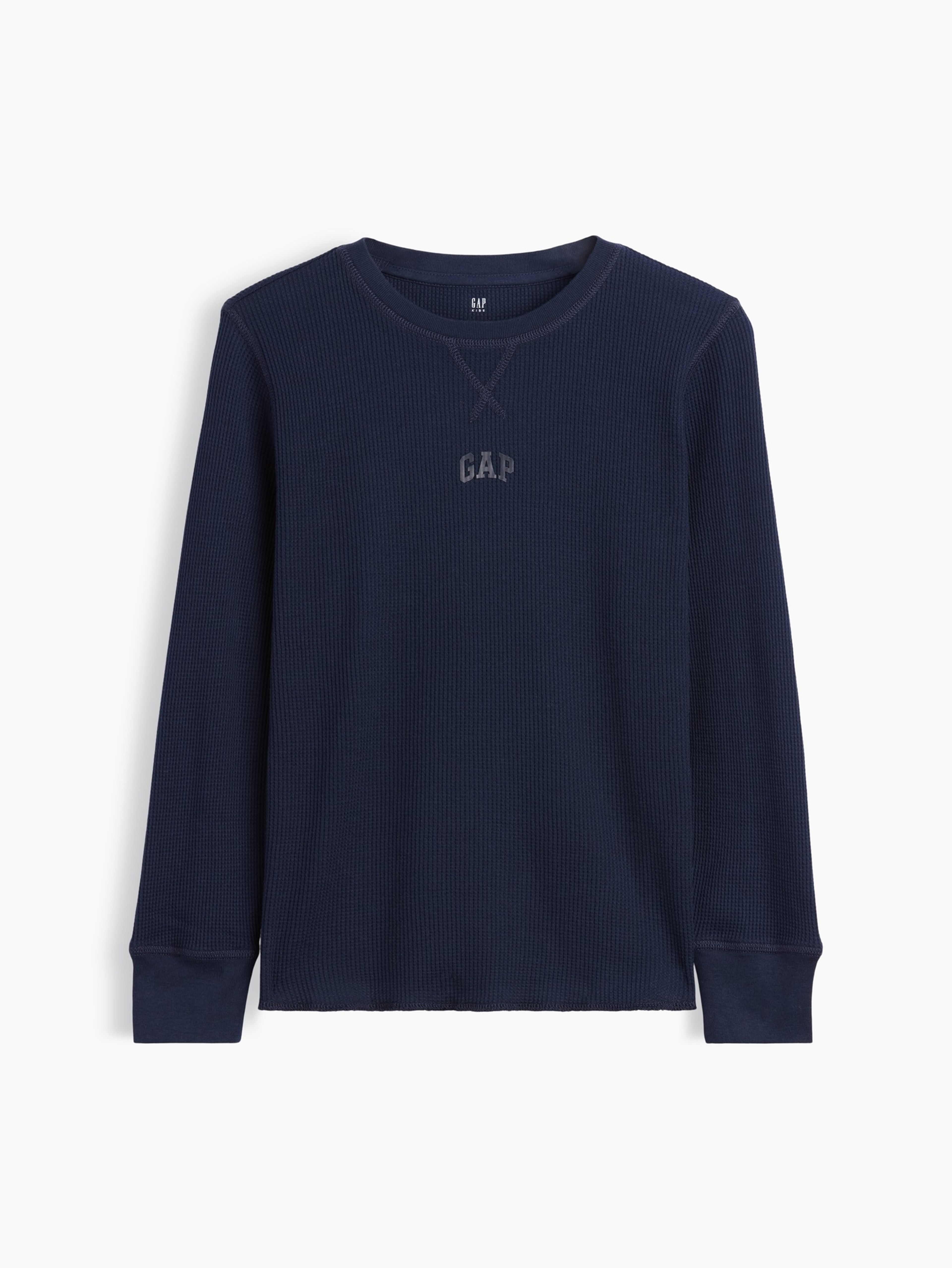 Camiseta infantil de tejido waffle con logo - 001