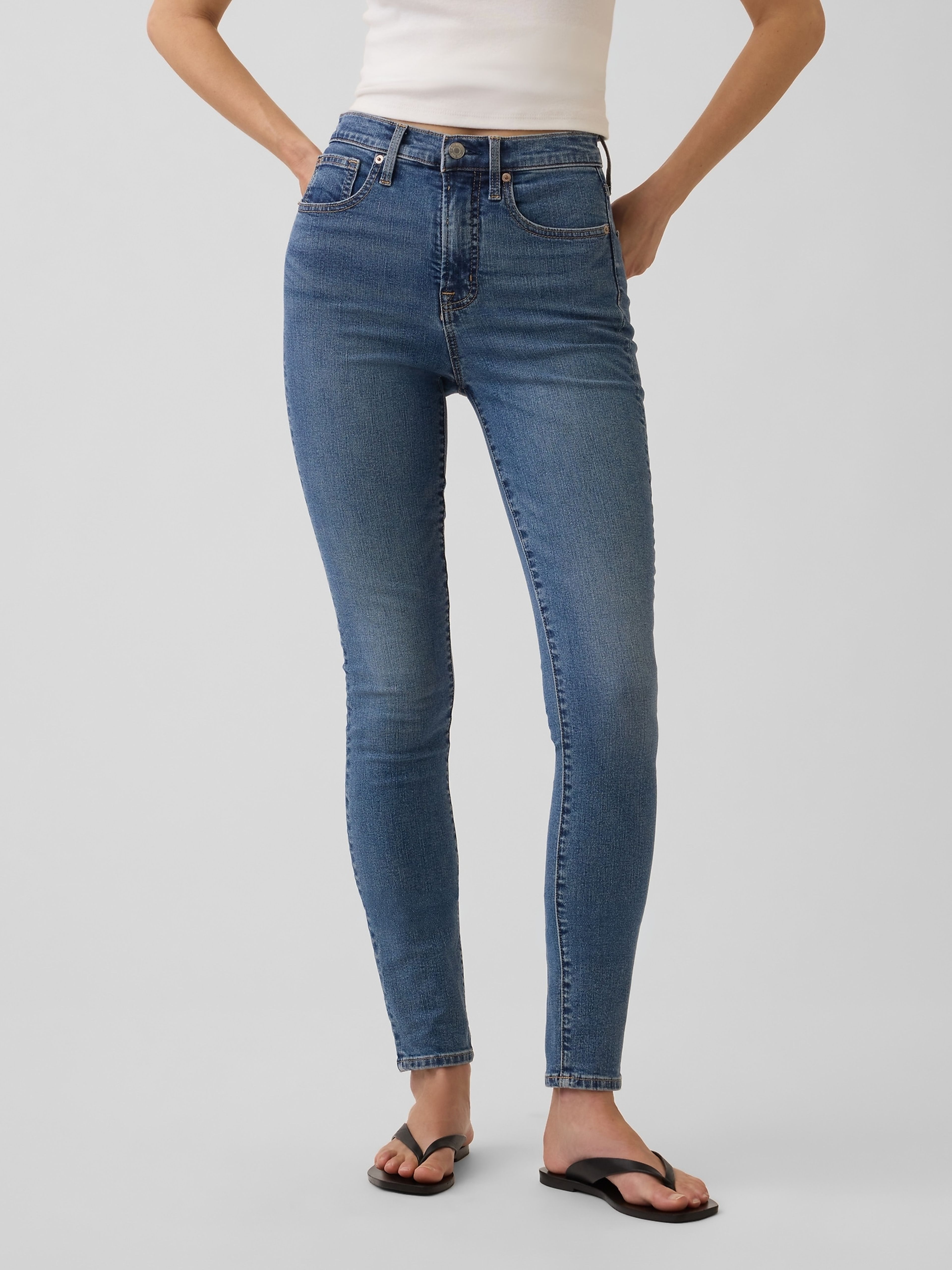 High Rise True Skinny Jeans - 002