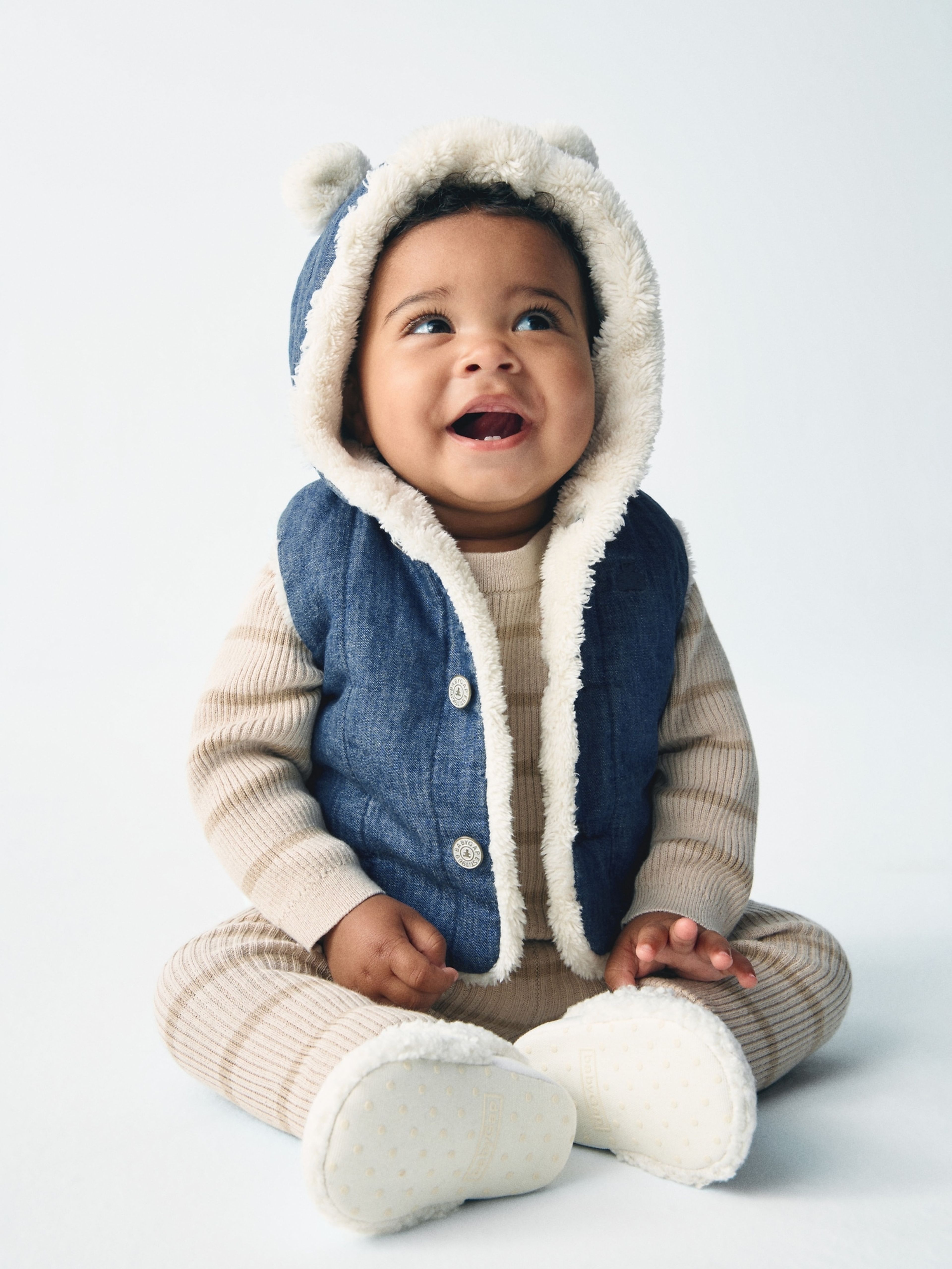 Baby kamizelka jeansowa sherpa