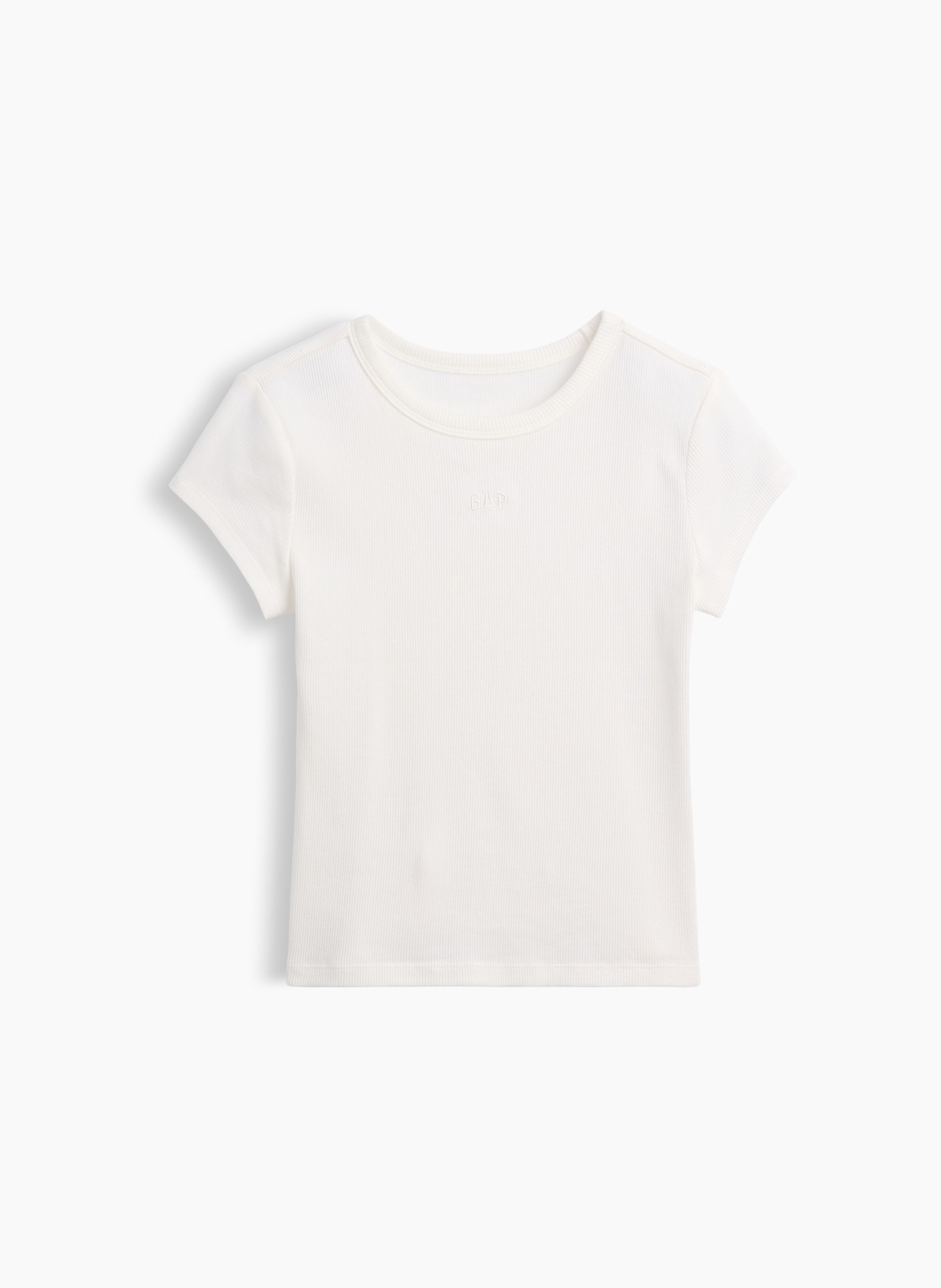 Dziecięcy prążkowany T-shirt z logo - 003