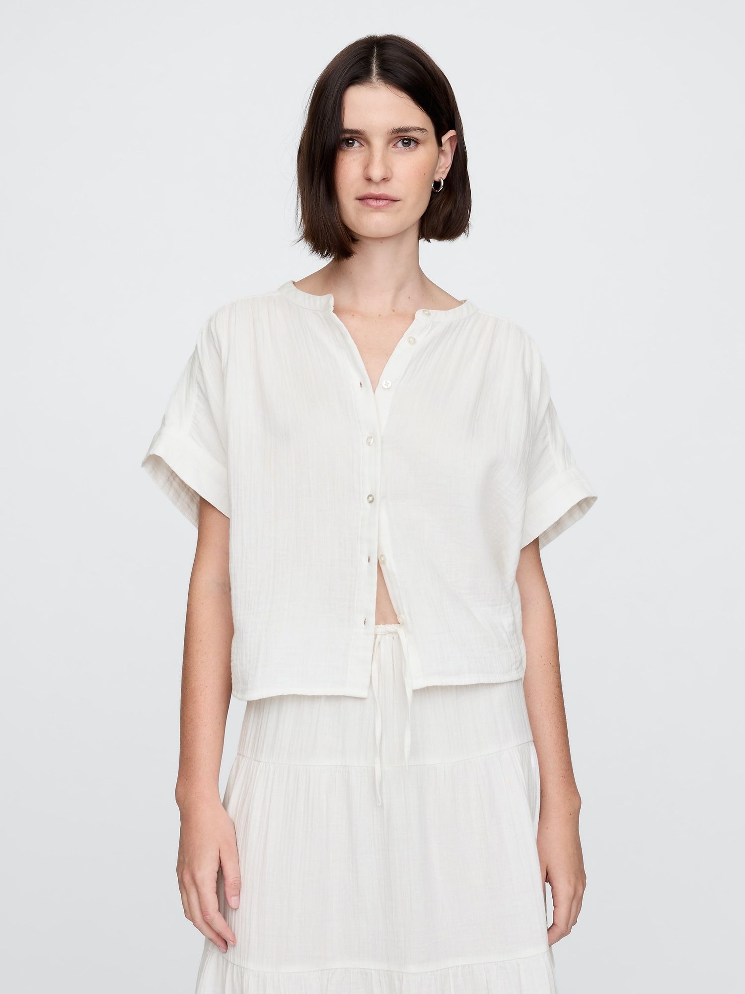 Chemise Femme Gap Taille M – Modèle Basique Gris En Rayonne – Occasion Très Bon état, Idéale Quotidien