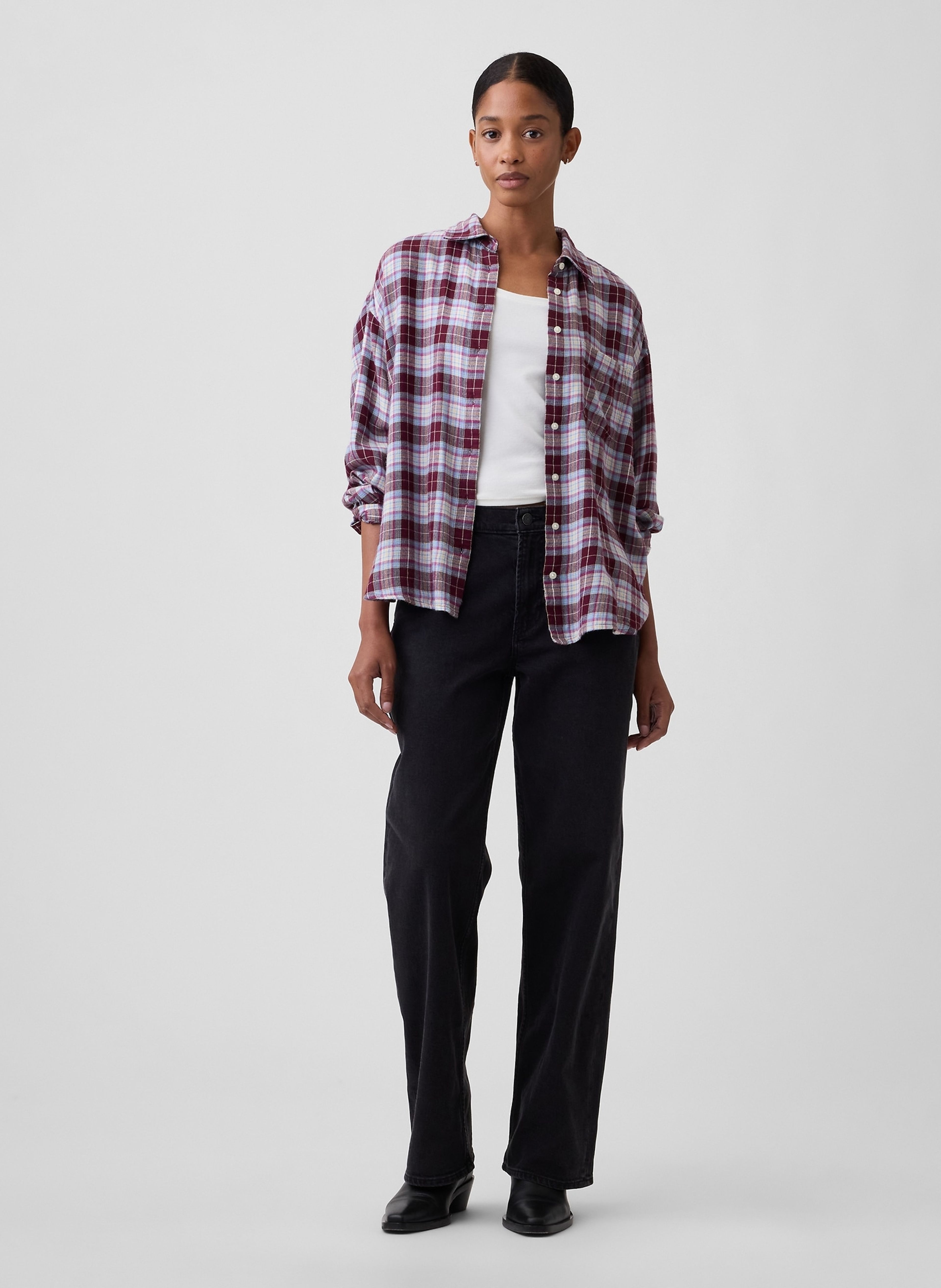 Flanelowa koszula oversize - 003