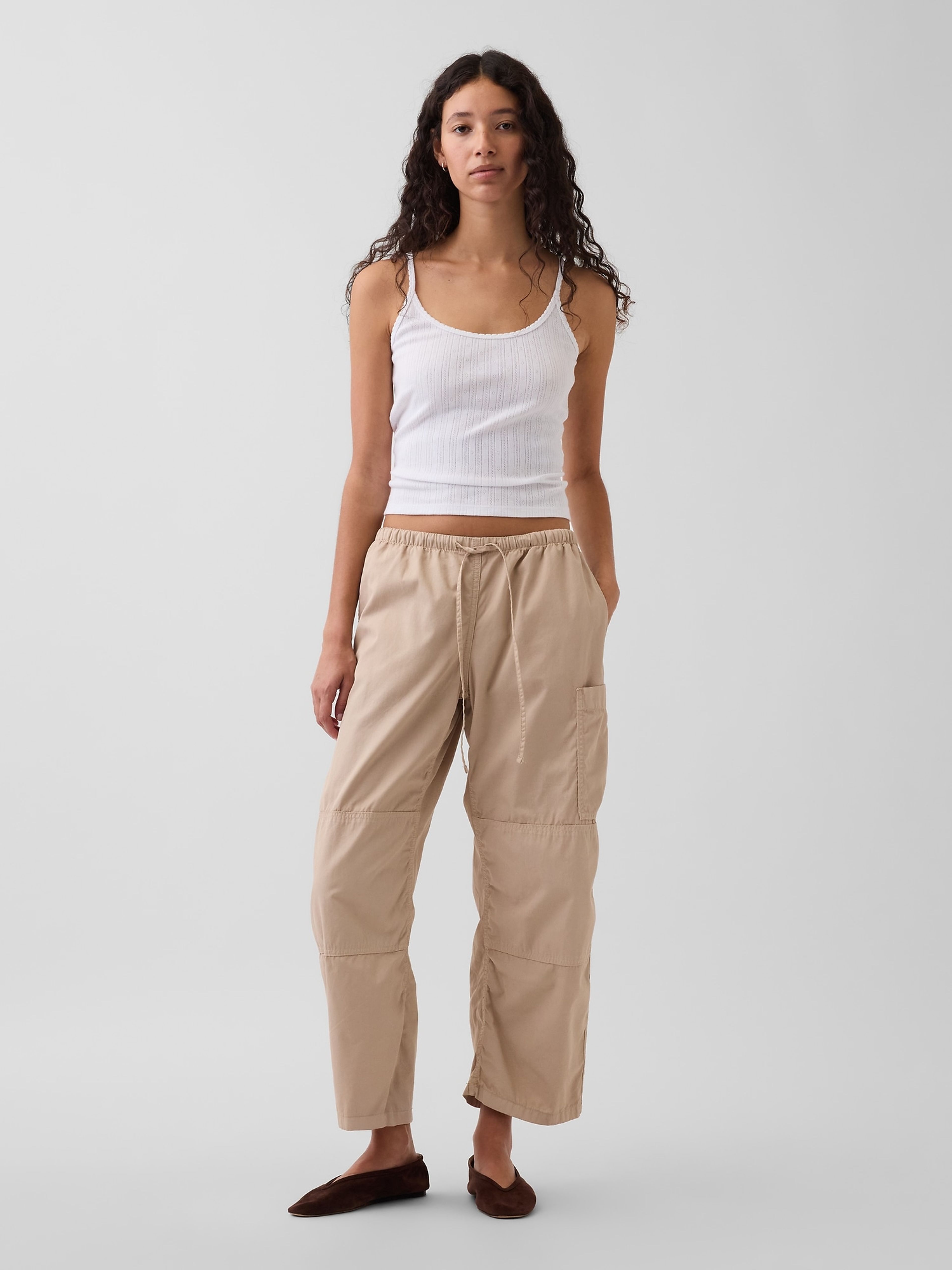 Nohavice Mid Rise Twill Barrel - 001