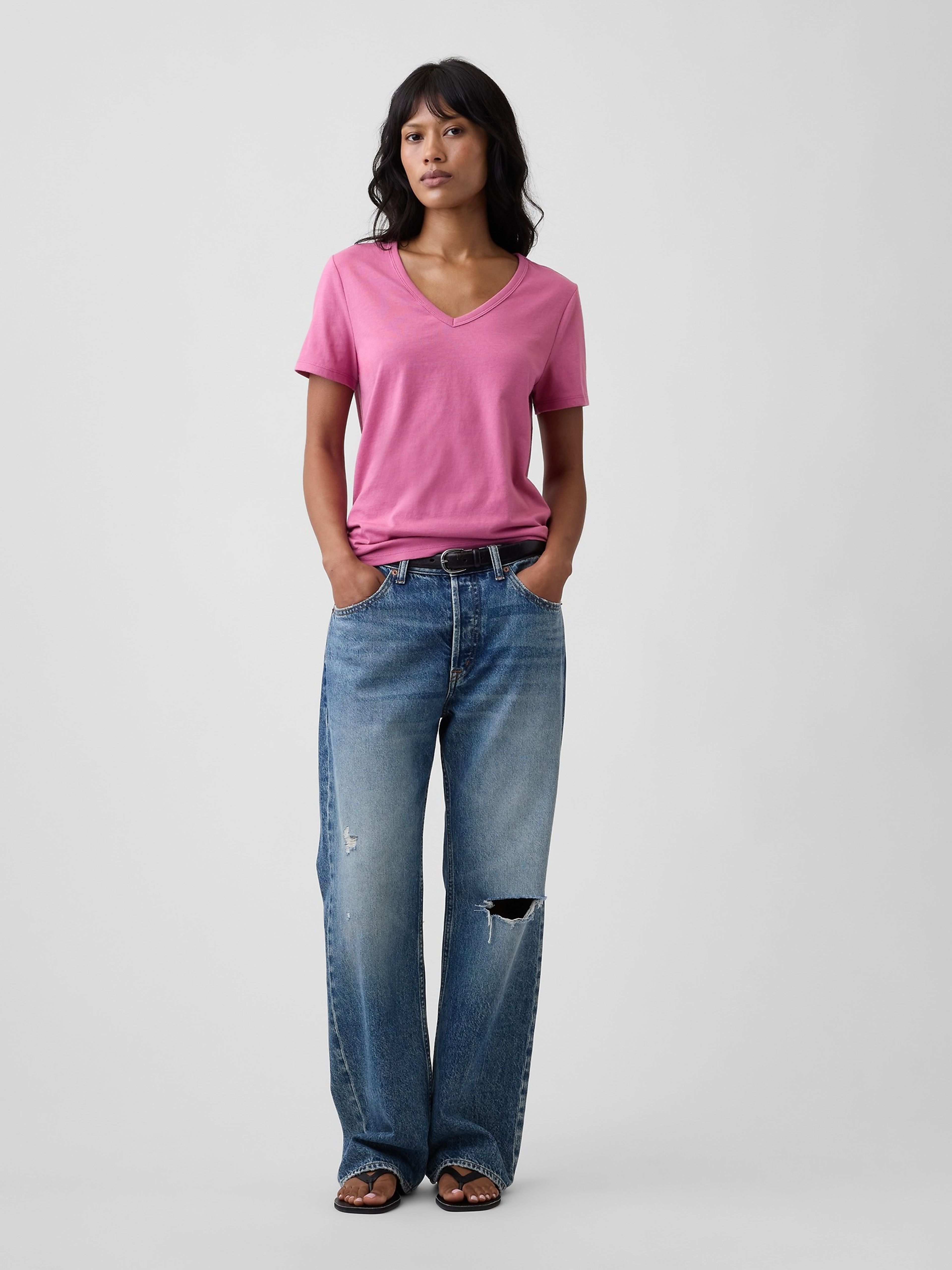 T-shirt à col V - 003