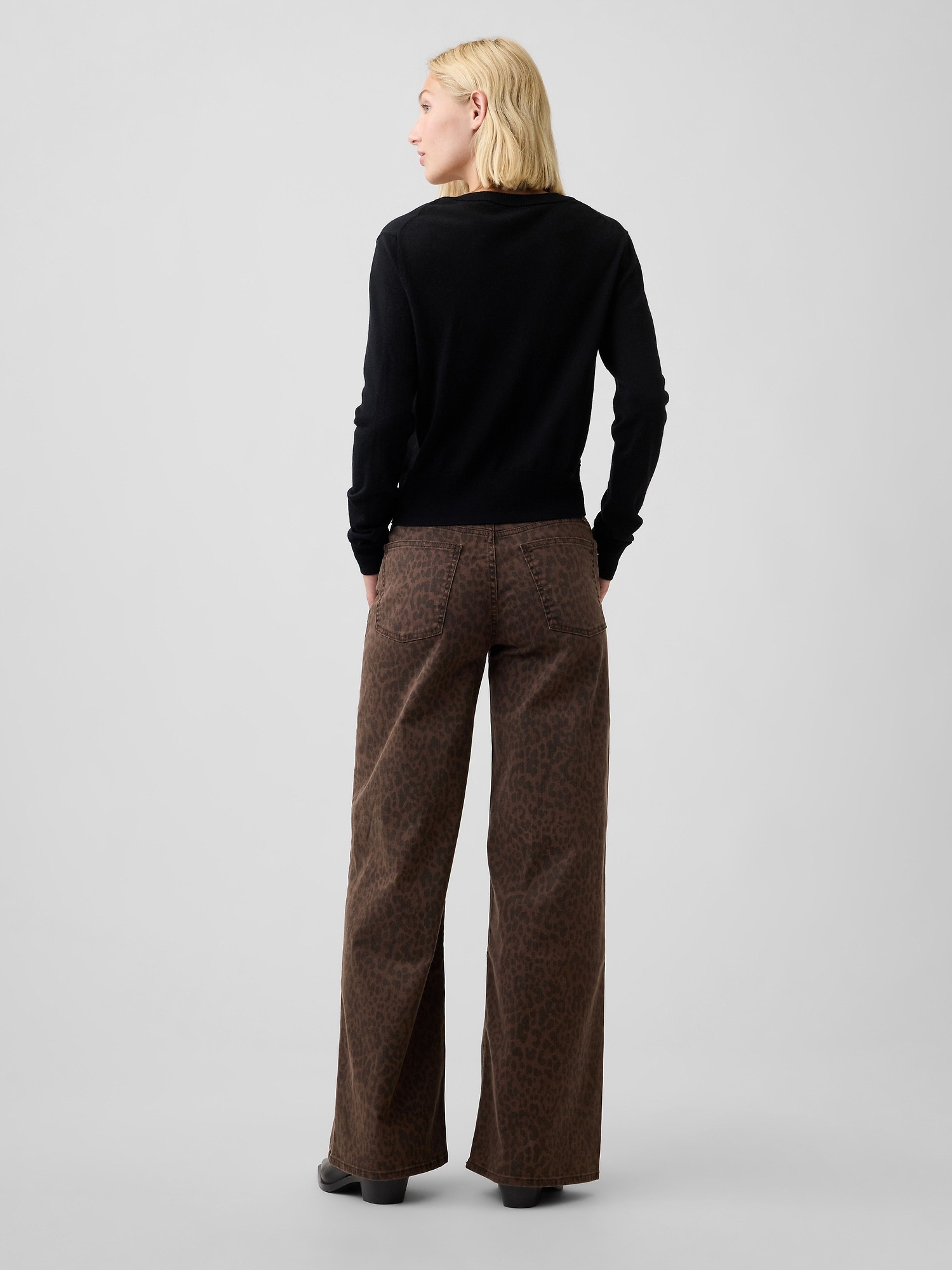 Džínsy Mid Rise Wide-Leg - 004