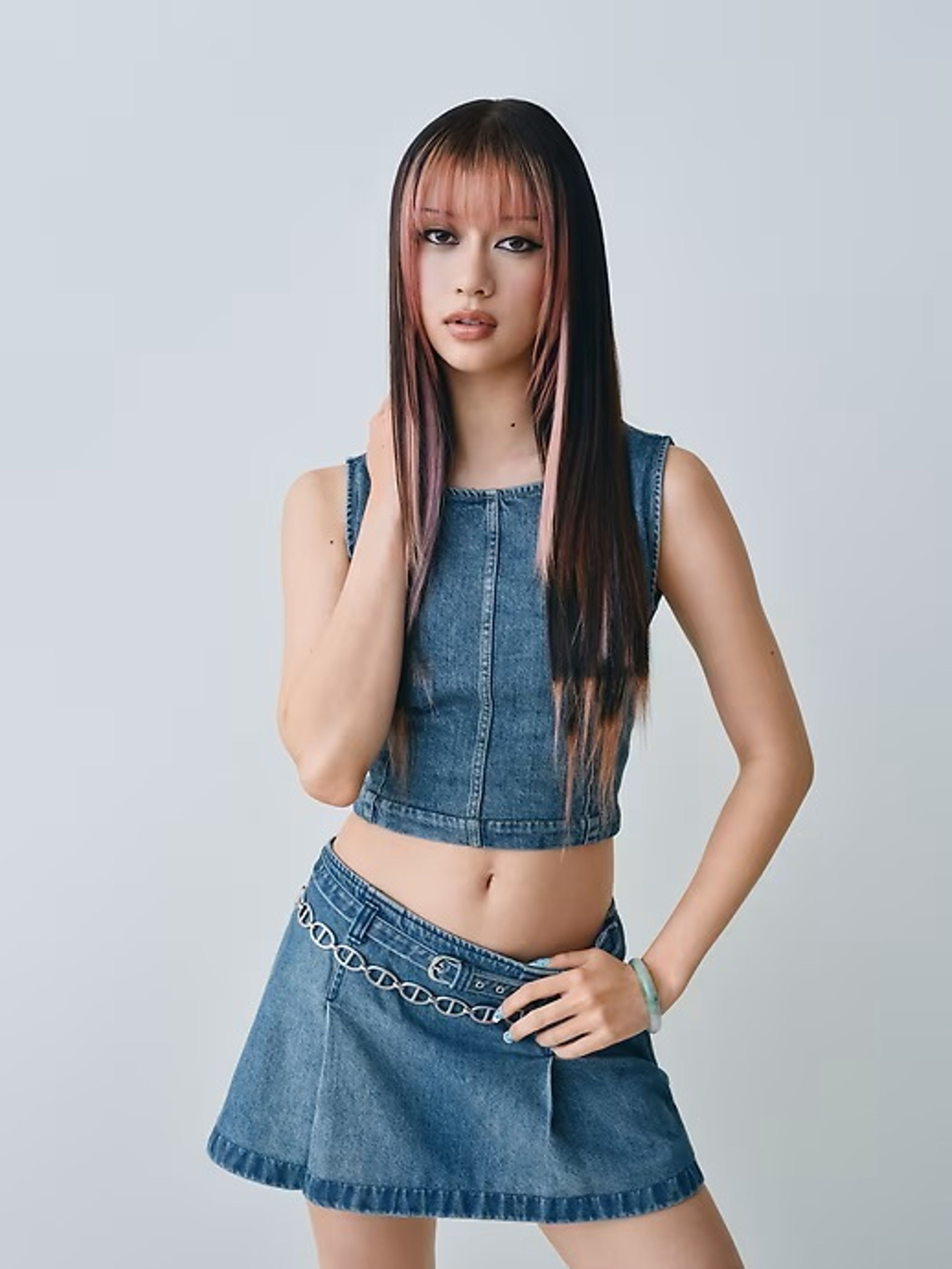 Jeansowy crop top