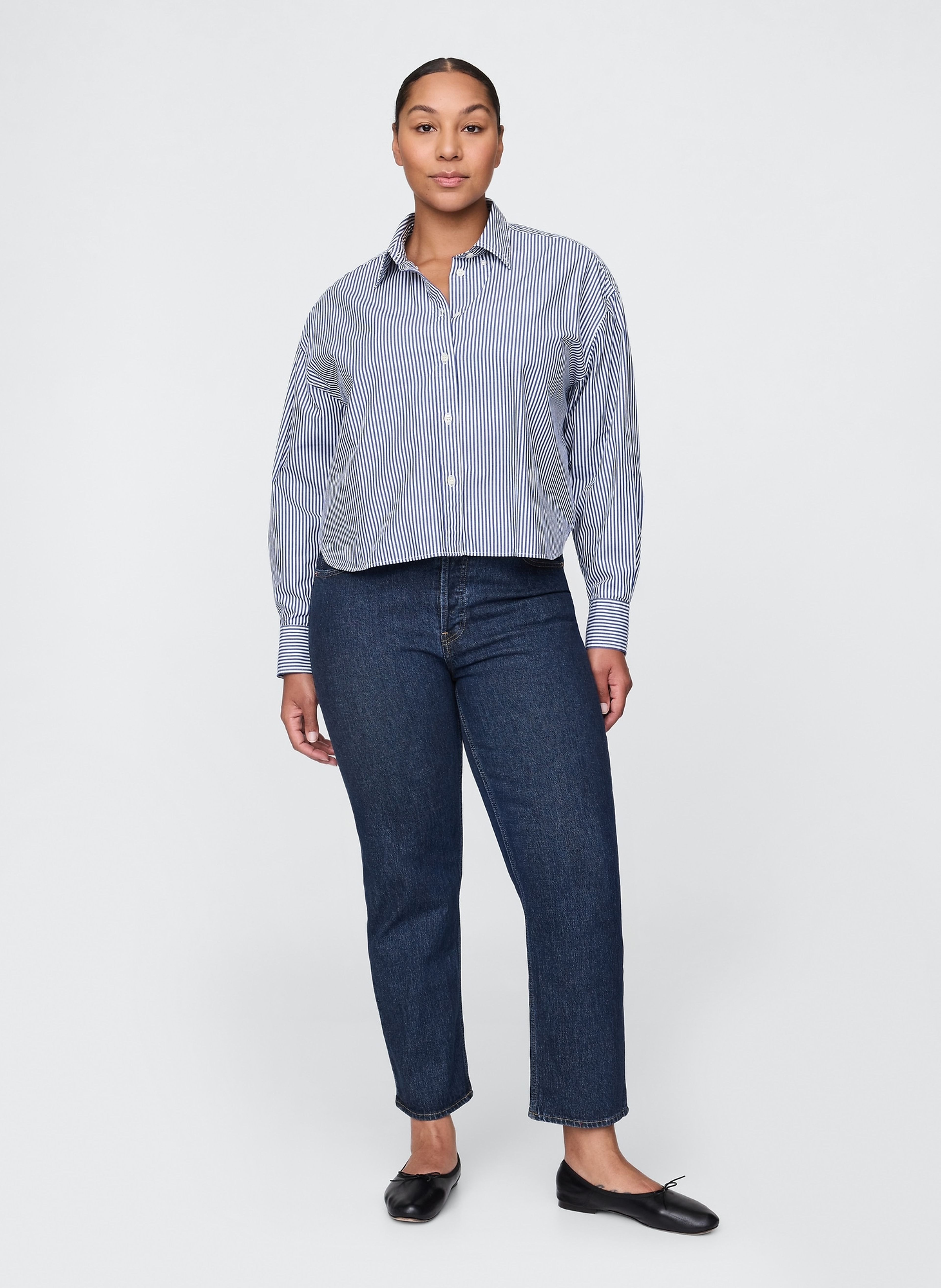 Džínsy High Rise Cheeky Straight - 005