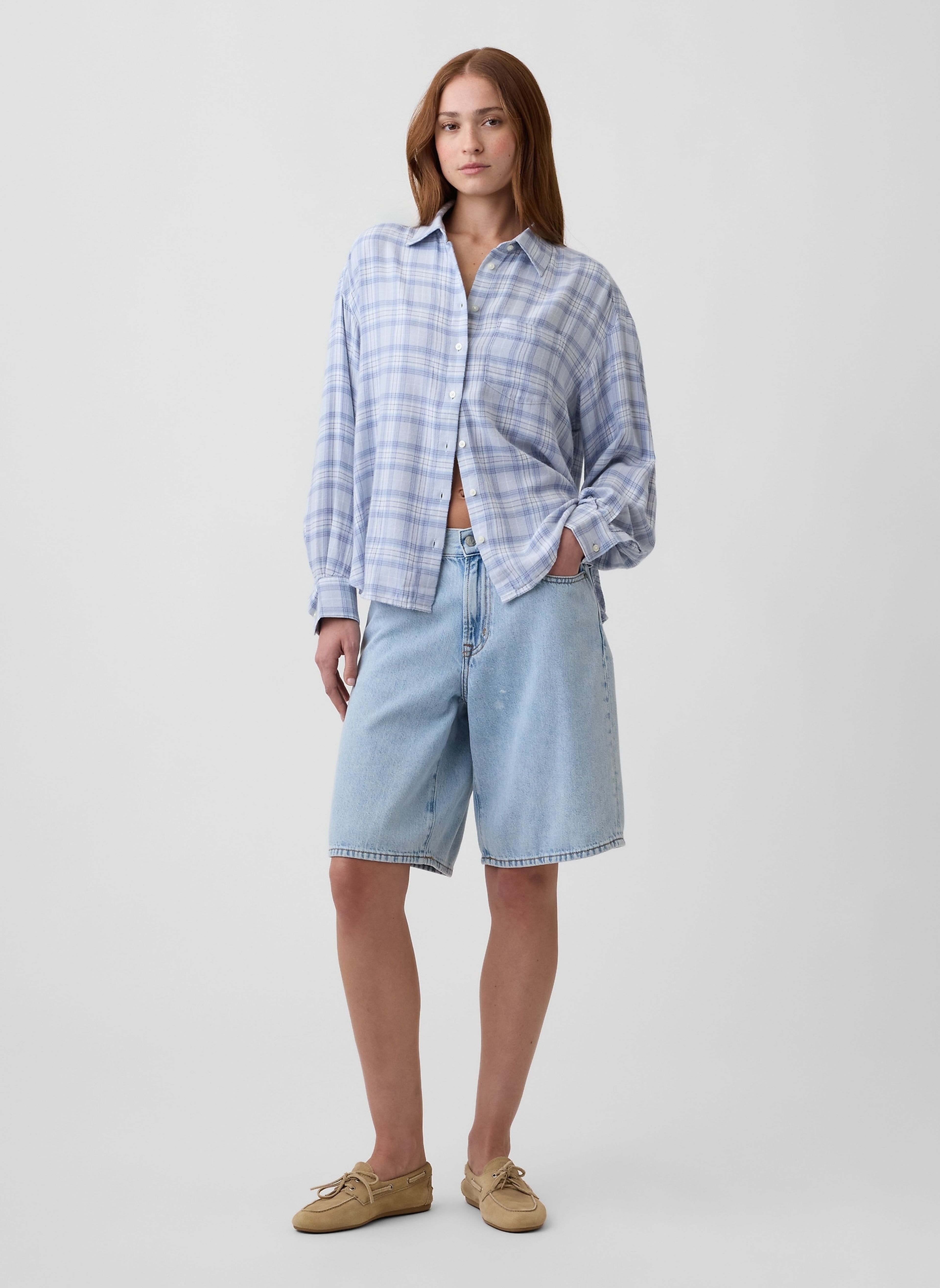 Flanellen oversized overhemd - 003