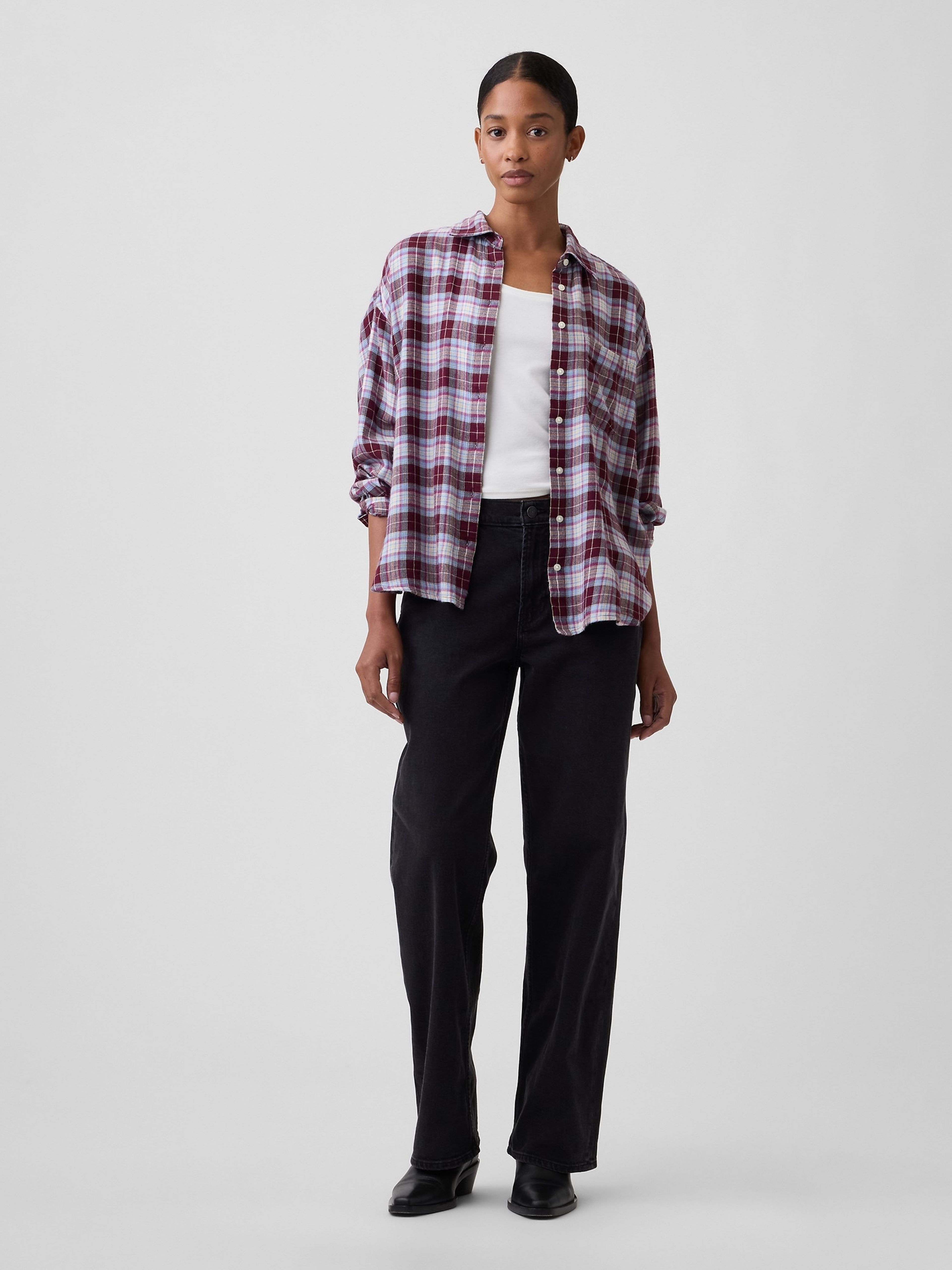 Flanelowa koszula oversize - 003