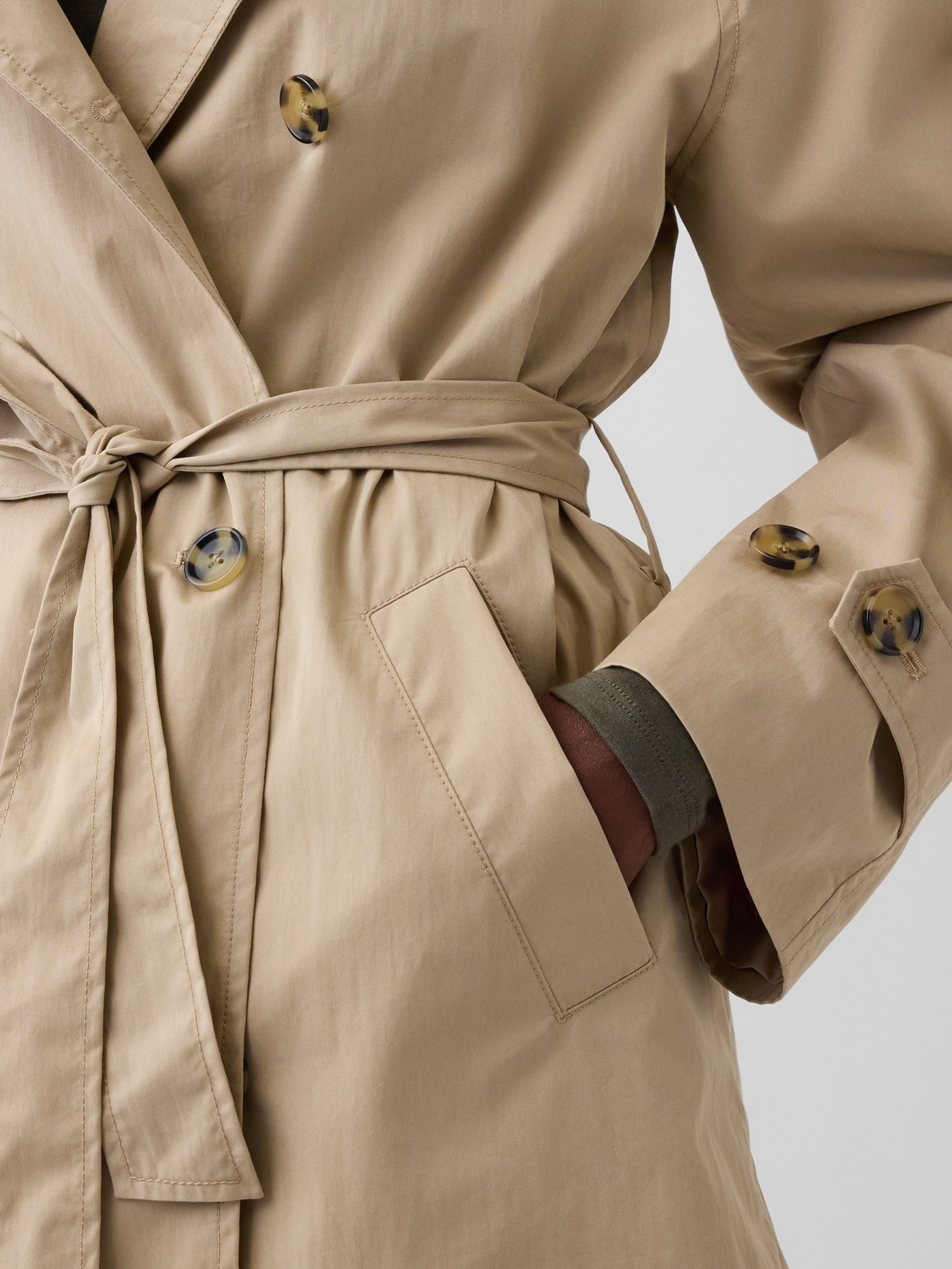 Midi trenchcoat met ceintuur - 003