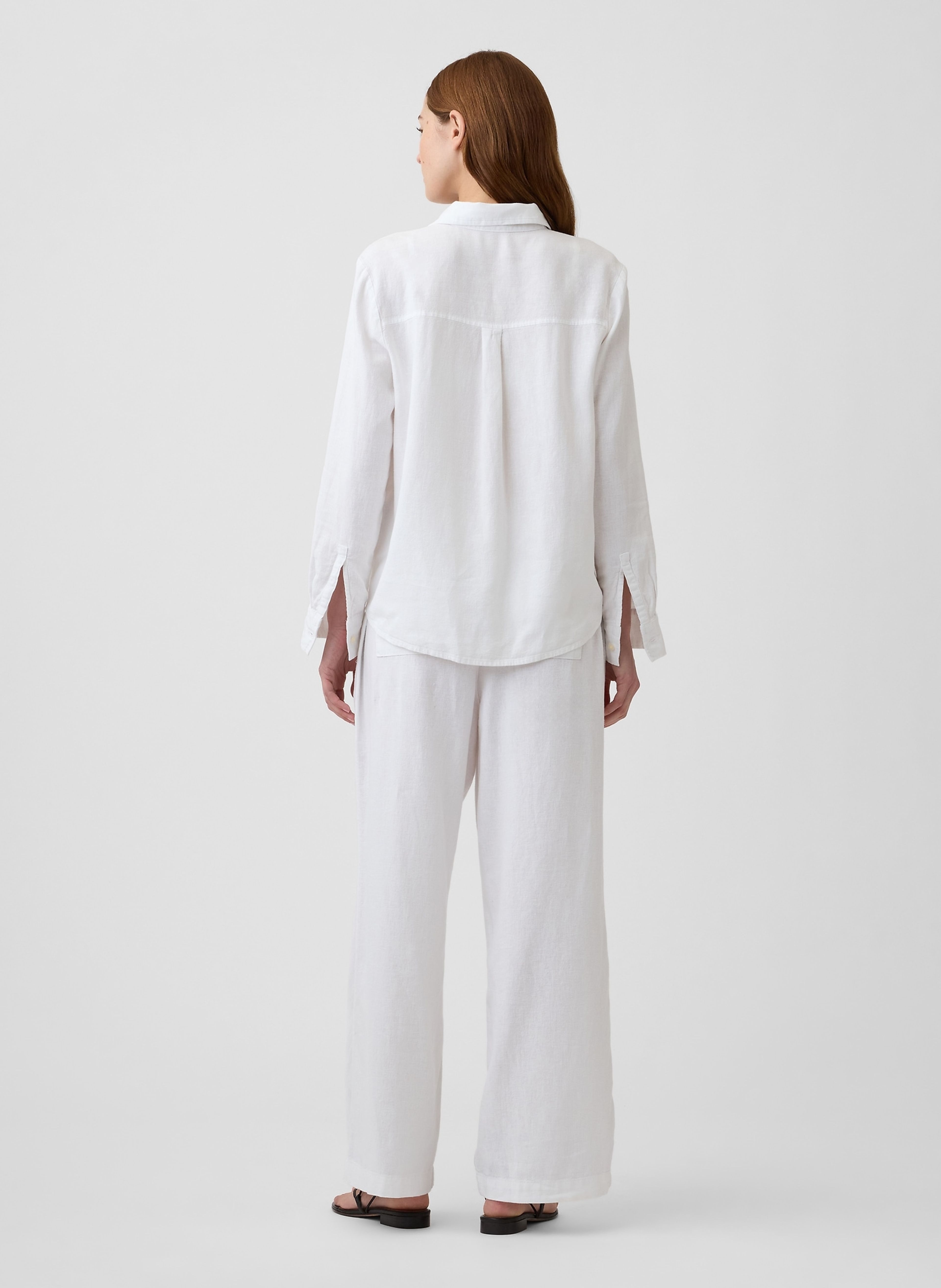 Wide-Leg nadrág lenkeverékből - 004