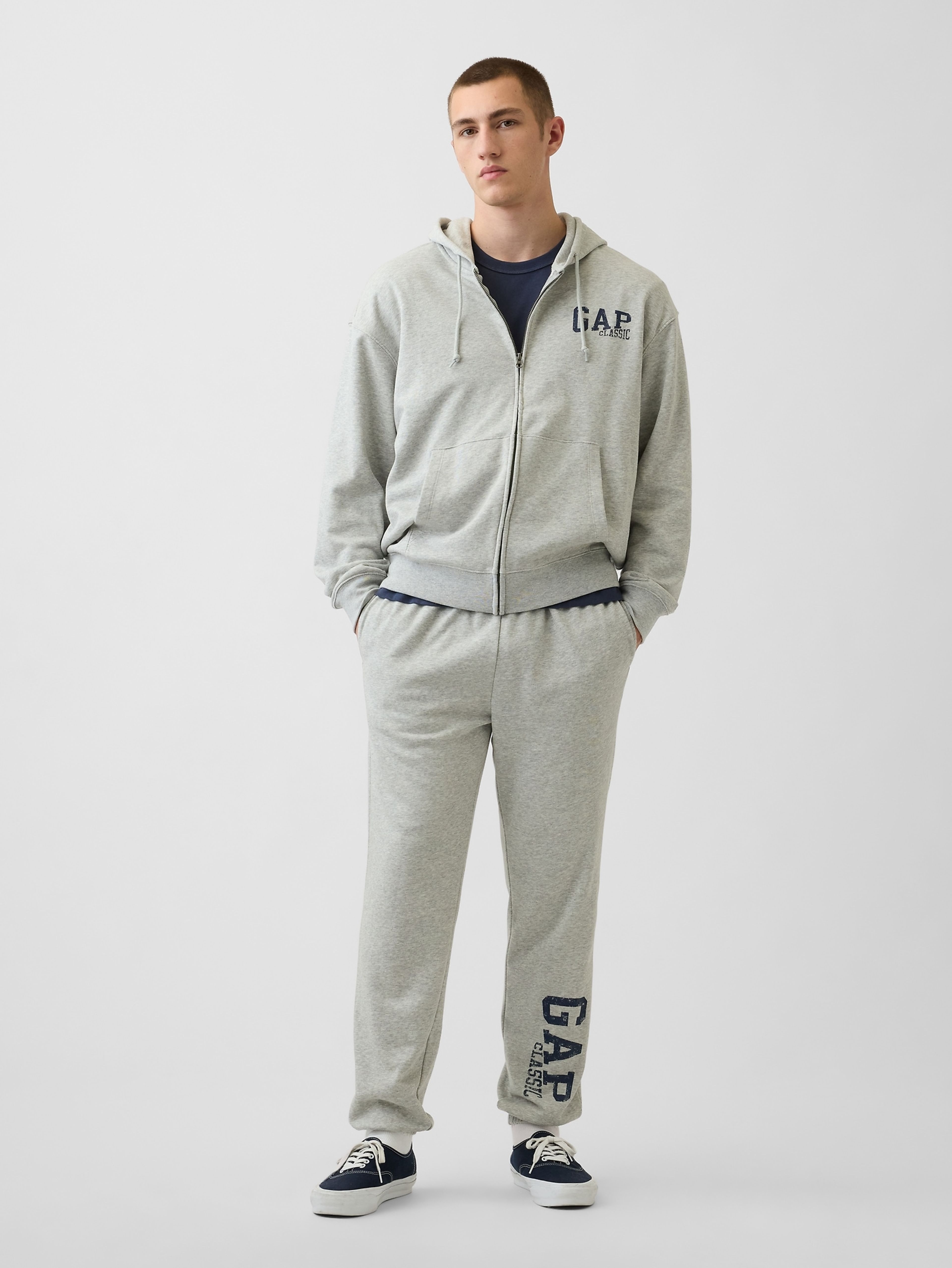 French Terry Jogginghose mit Logo - 001
