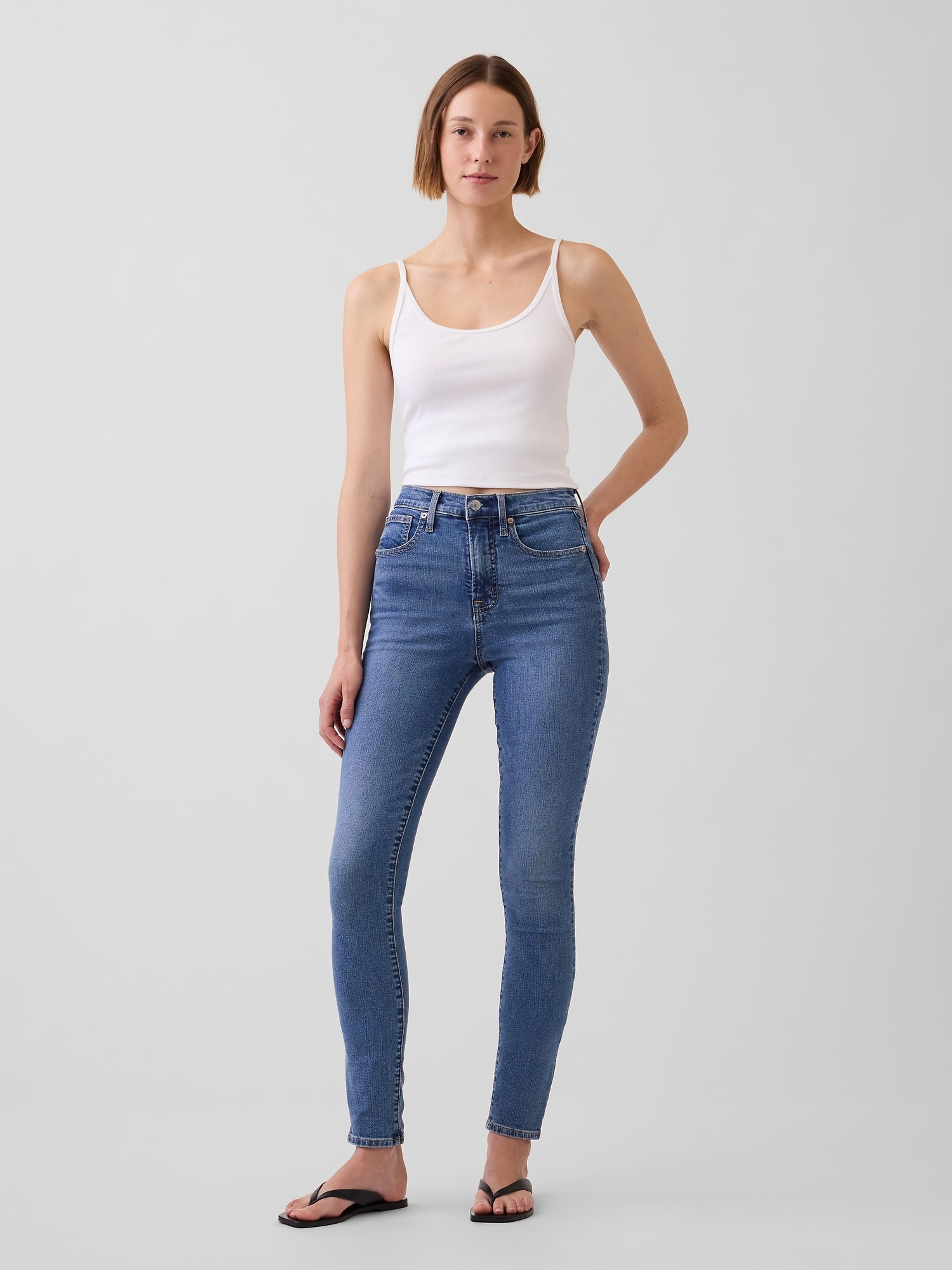 High Rise True Skinny Jeans - 001