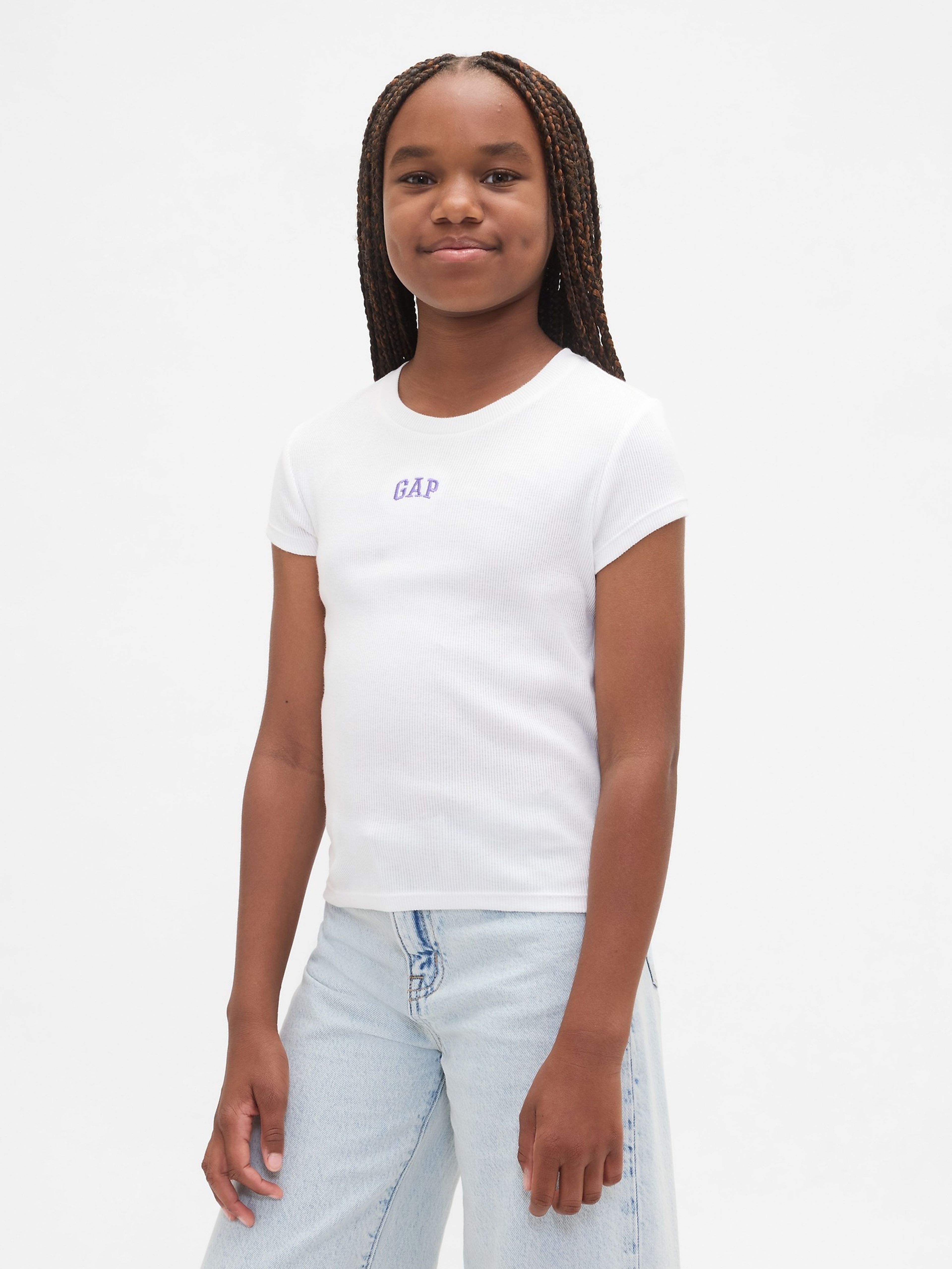 Mädchen-Ripp-T-Shirt mit Logo