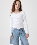 Camiseta acanalada infantil con logo-Blanco - 003