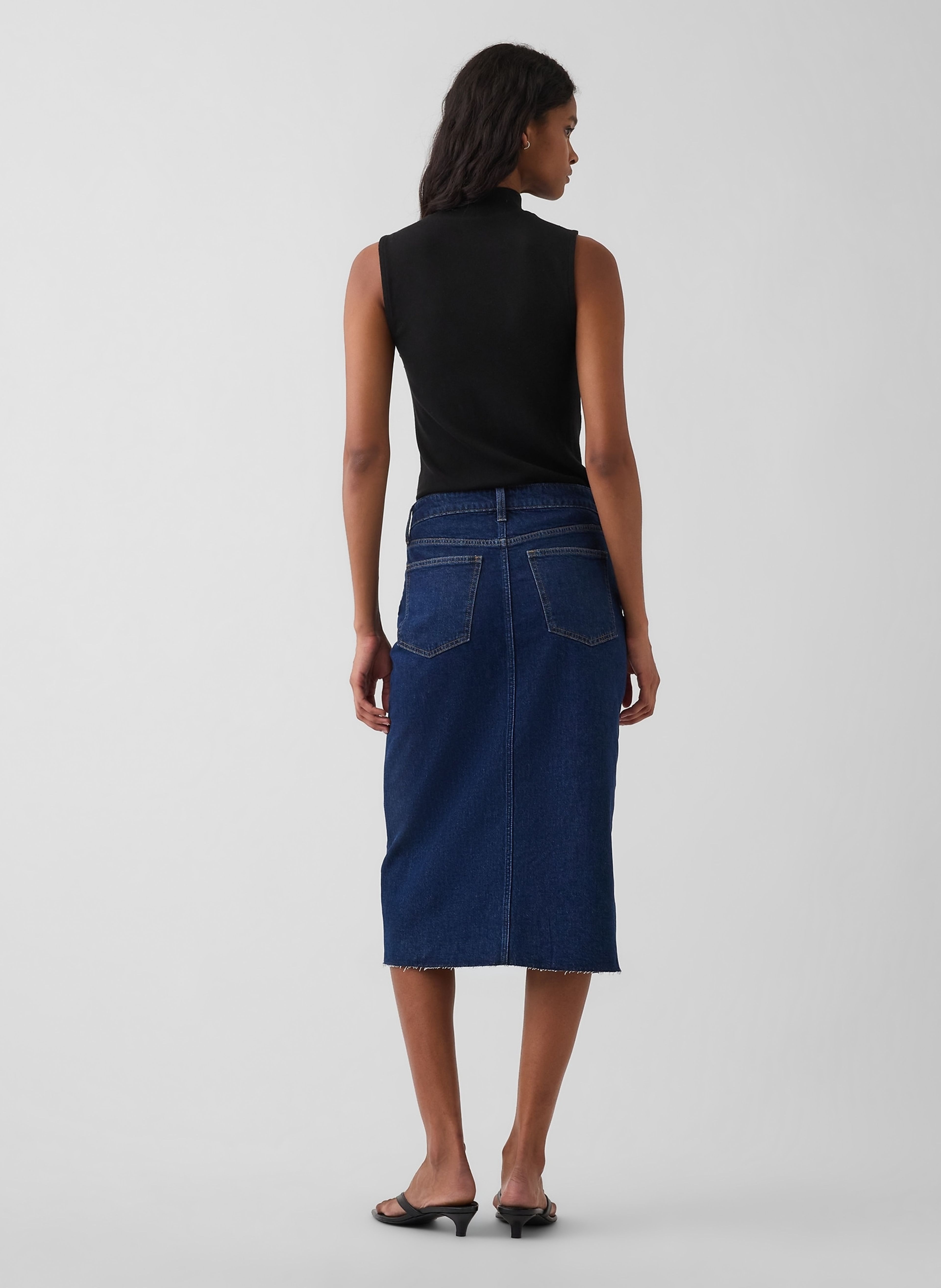 Jupe midi en jean - 002