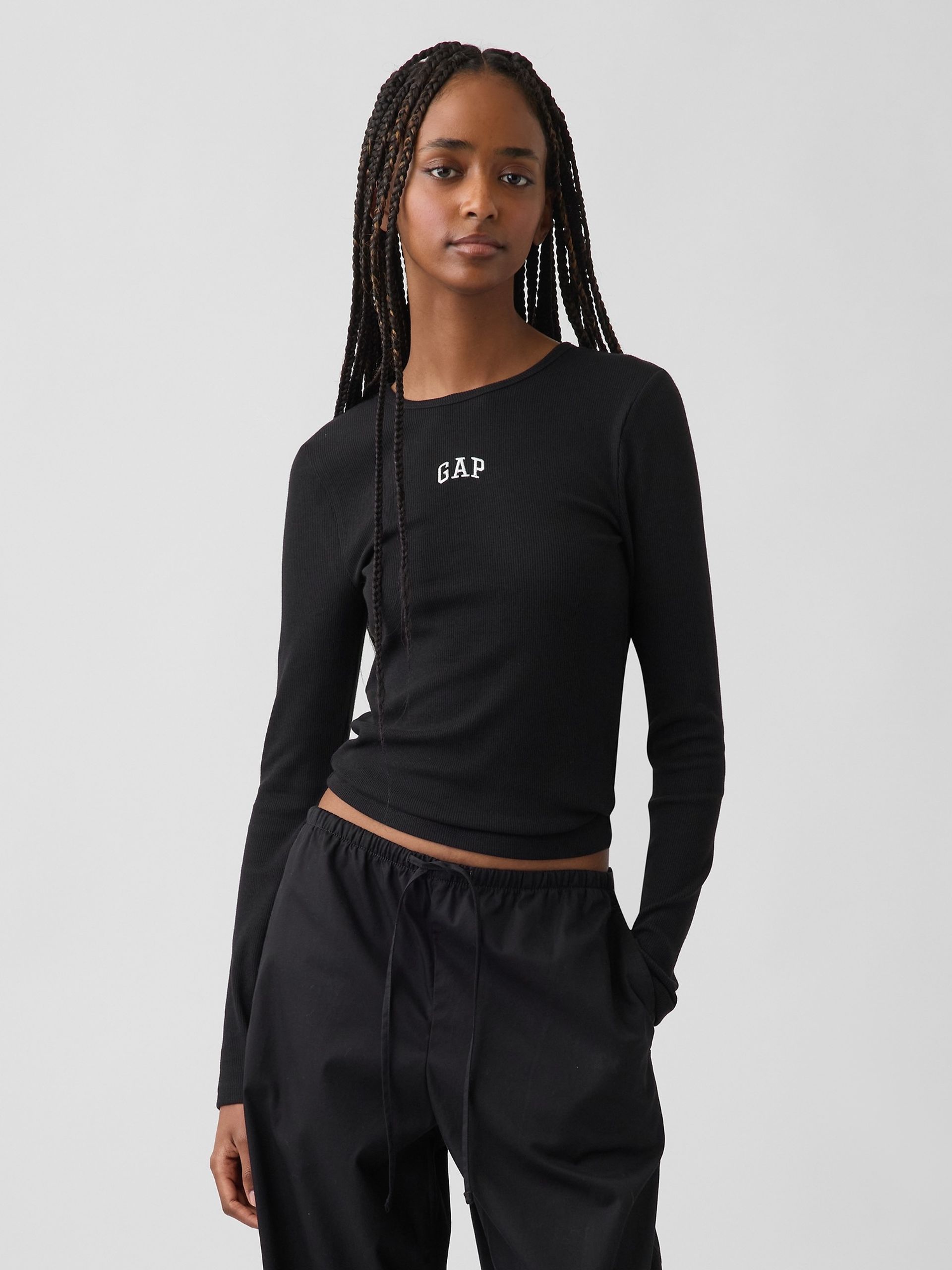 Ripp-T-Shirt mit Logo - 001