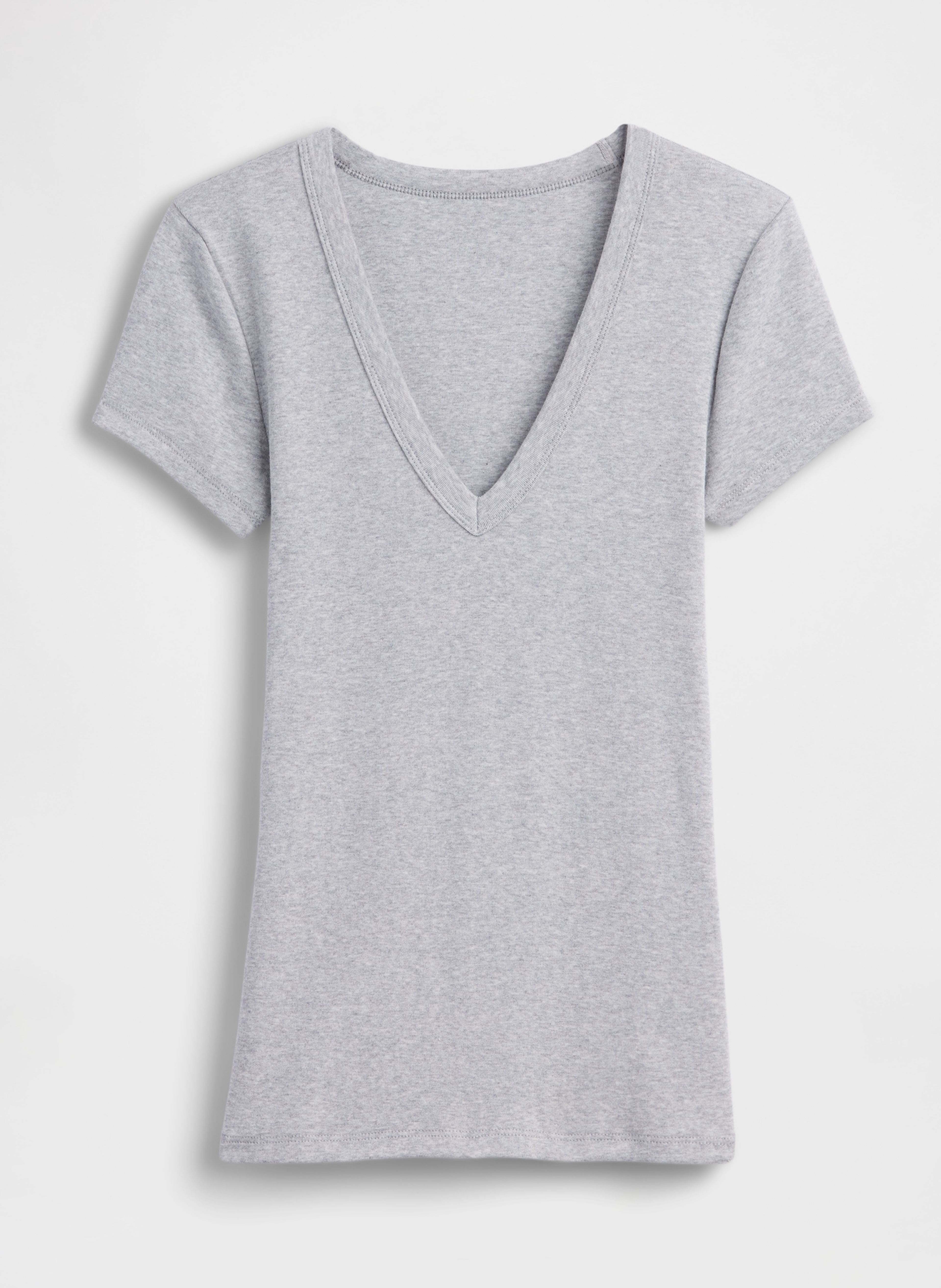 T-shirt z dekoltem w serek - 005