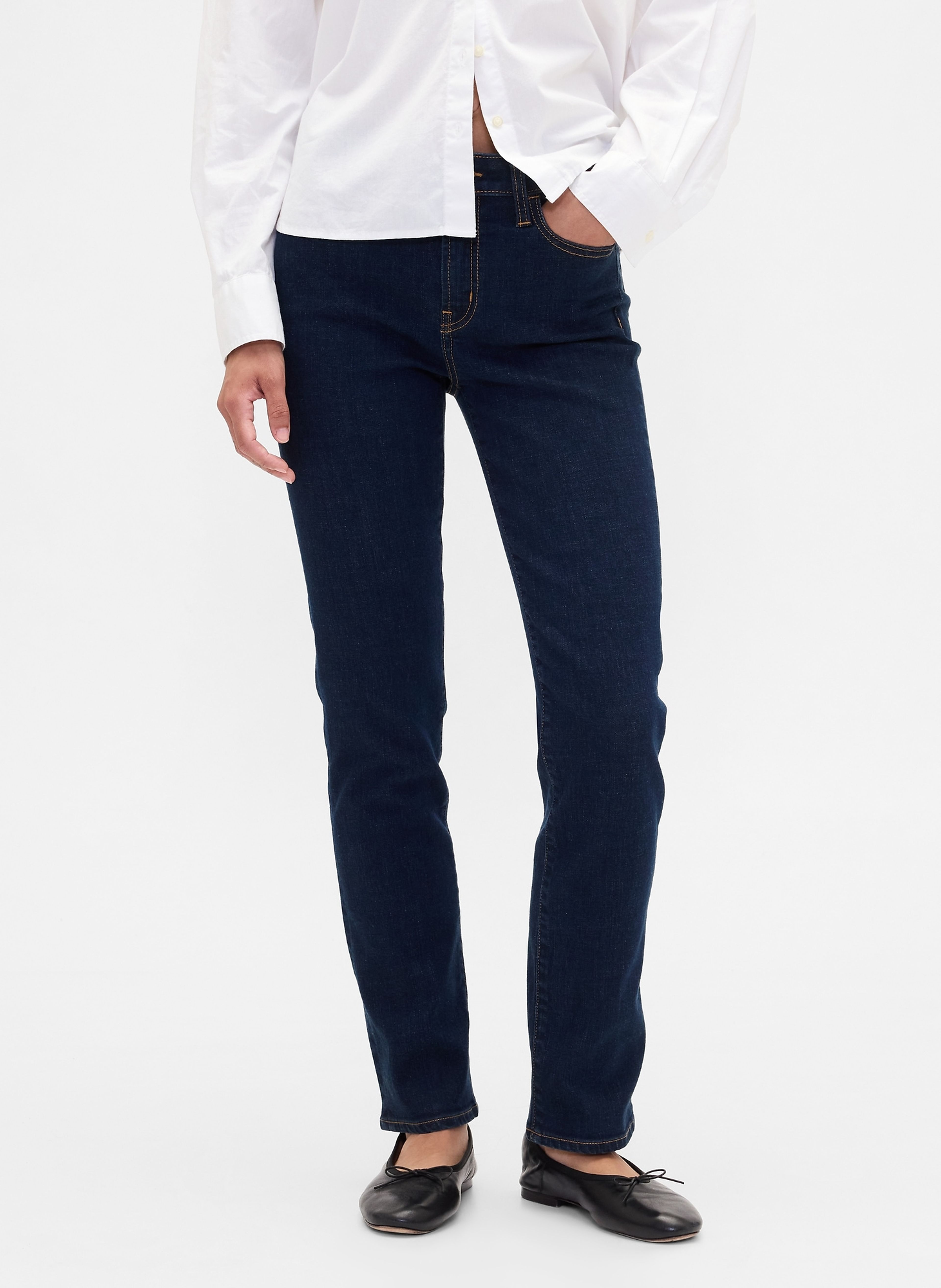 Jeansy Mid Rise Classic Straight - 002