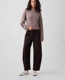 Mid Rise barrel khakibroek-Bruin - 001