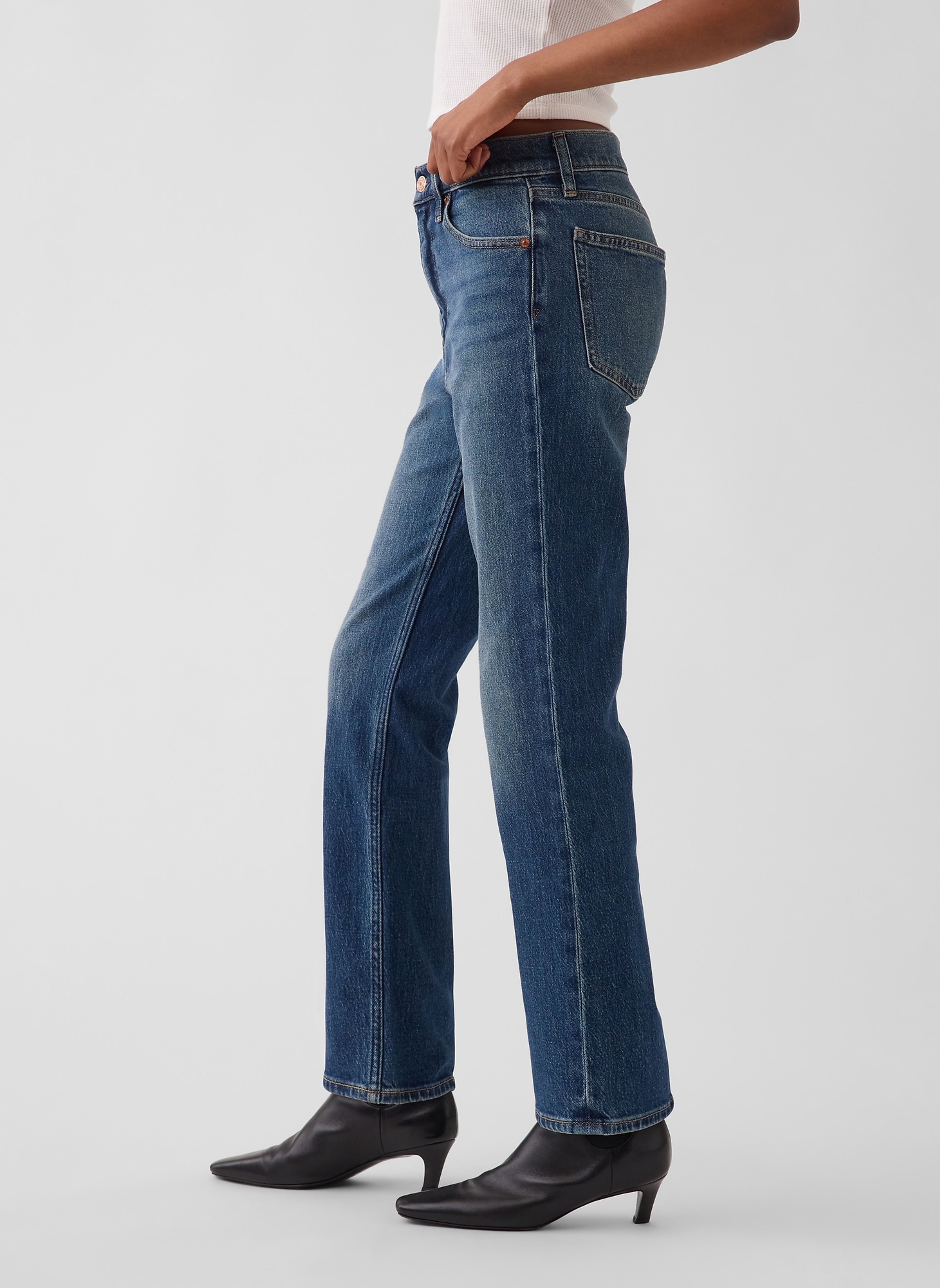 Jeansy 90s Straight Crop - 003